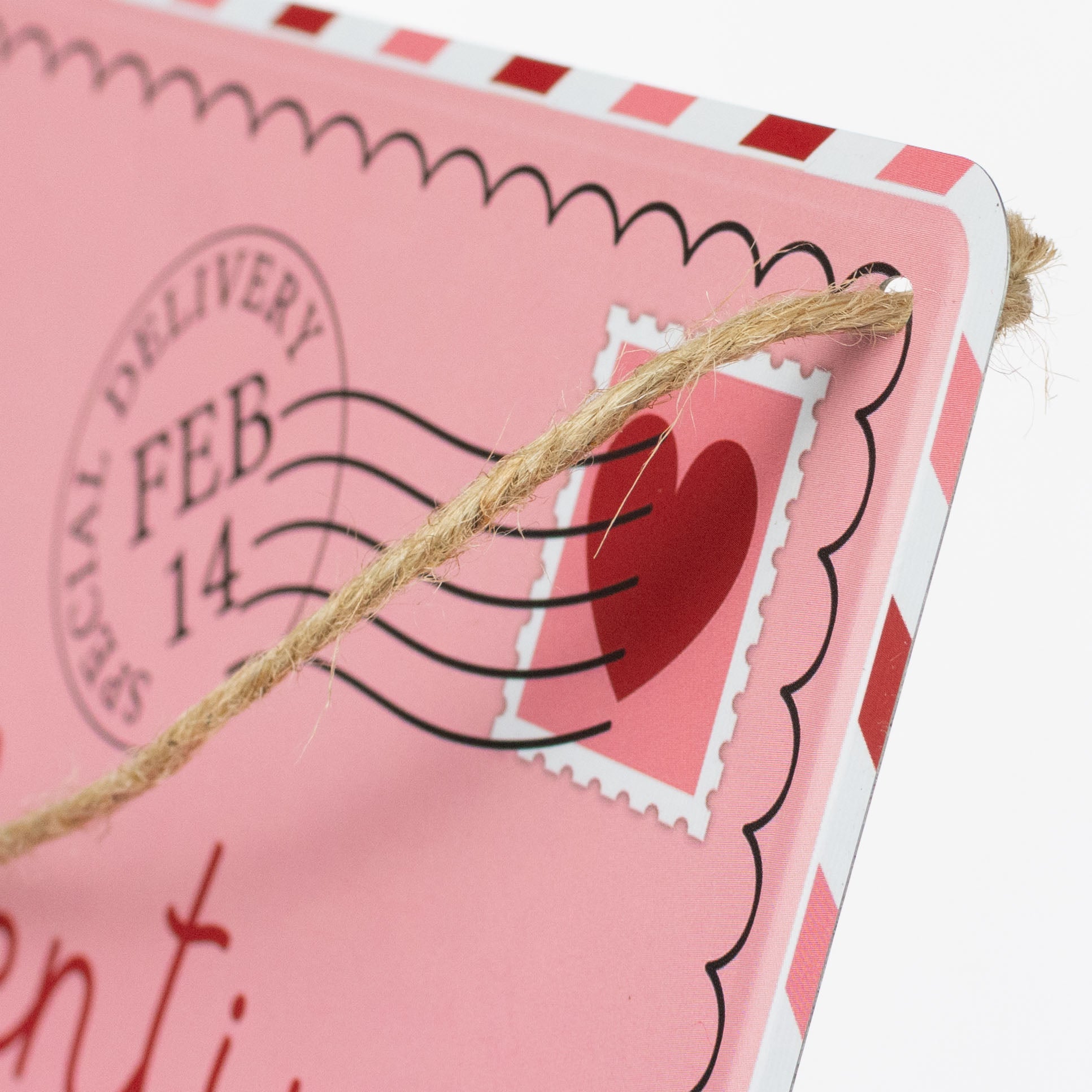 12" Embossed Metal Love Letter Valentine Sign detail photo 3