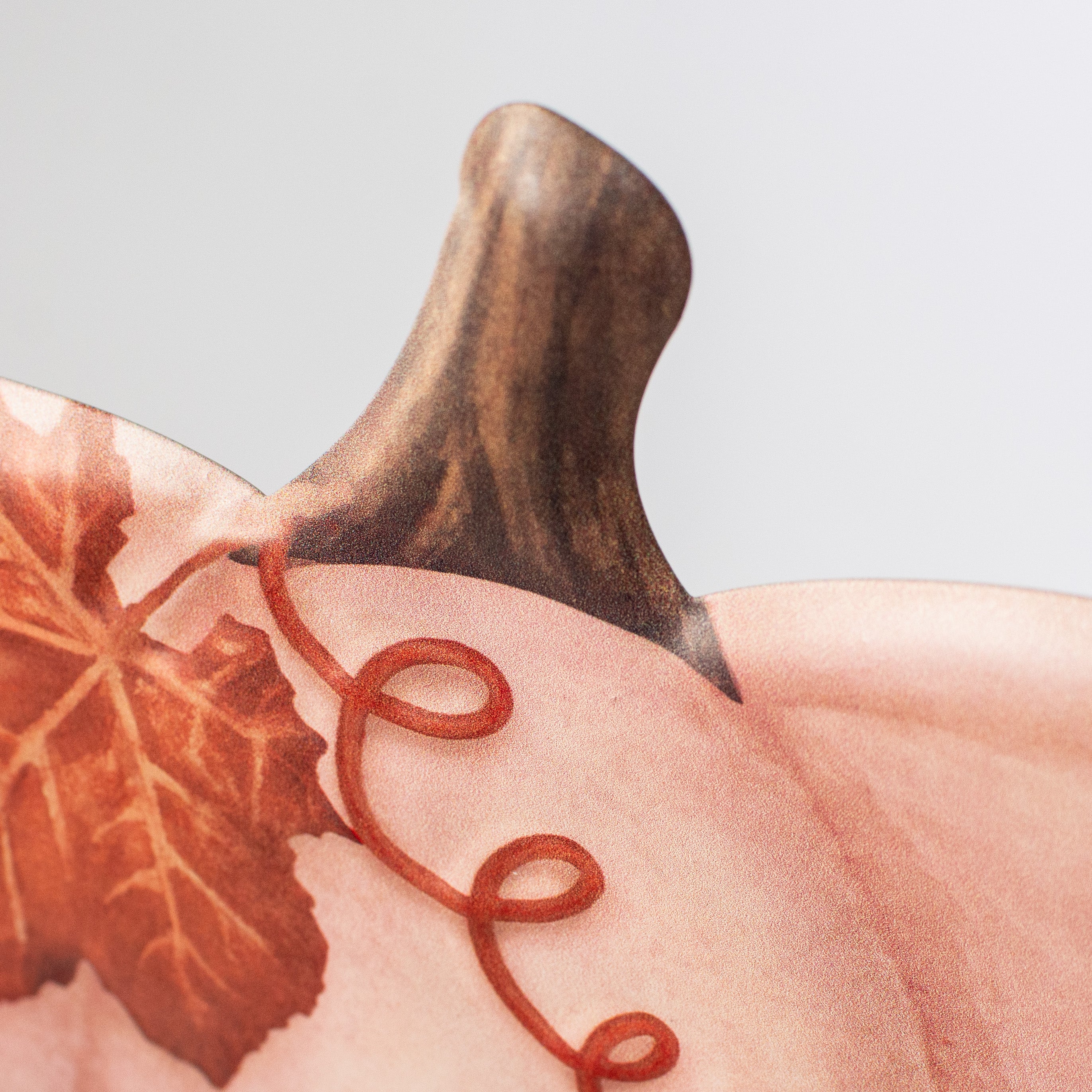 12" Embossed Metal Pumpkin Hanger: Dusty Rose detail photo 3