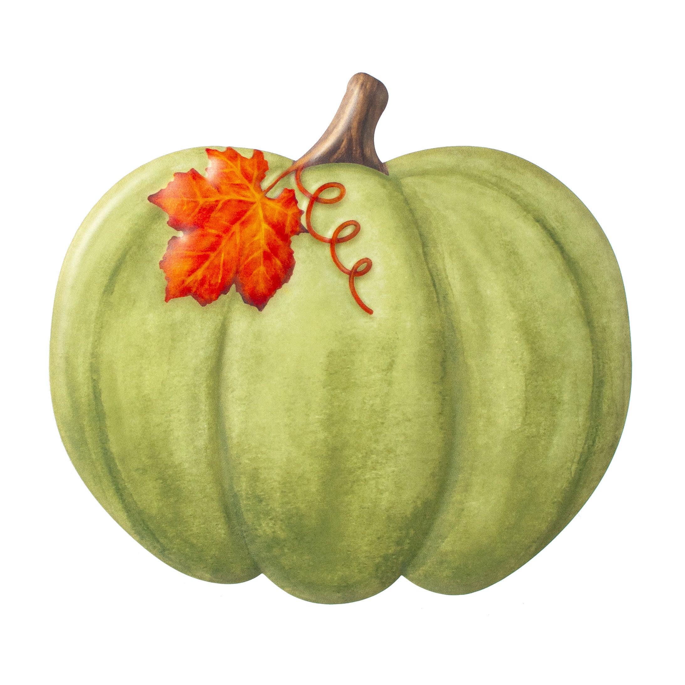 12" Embossed Metal Pumpkin Hanger: Moss Item Number: MD115157