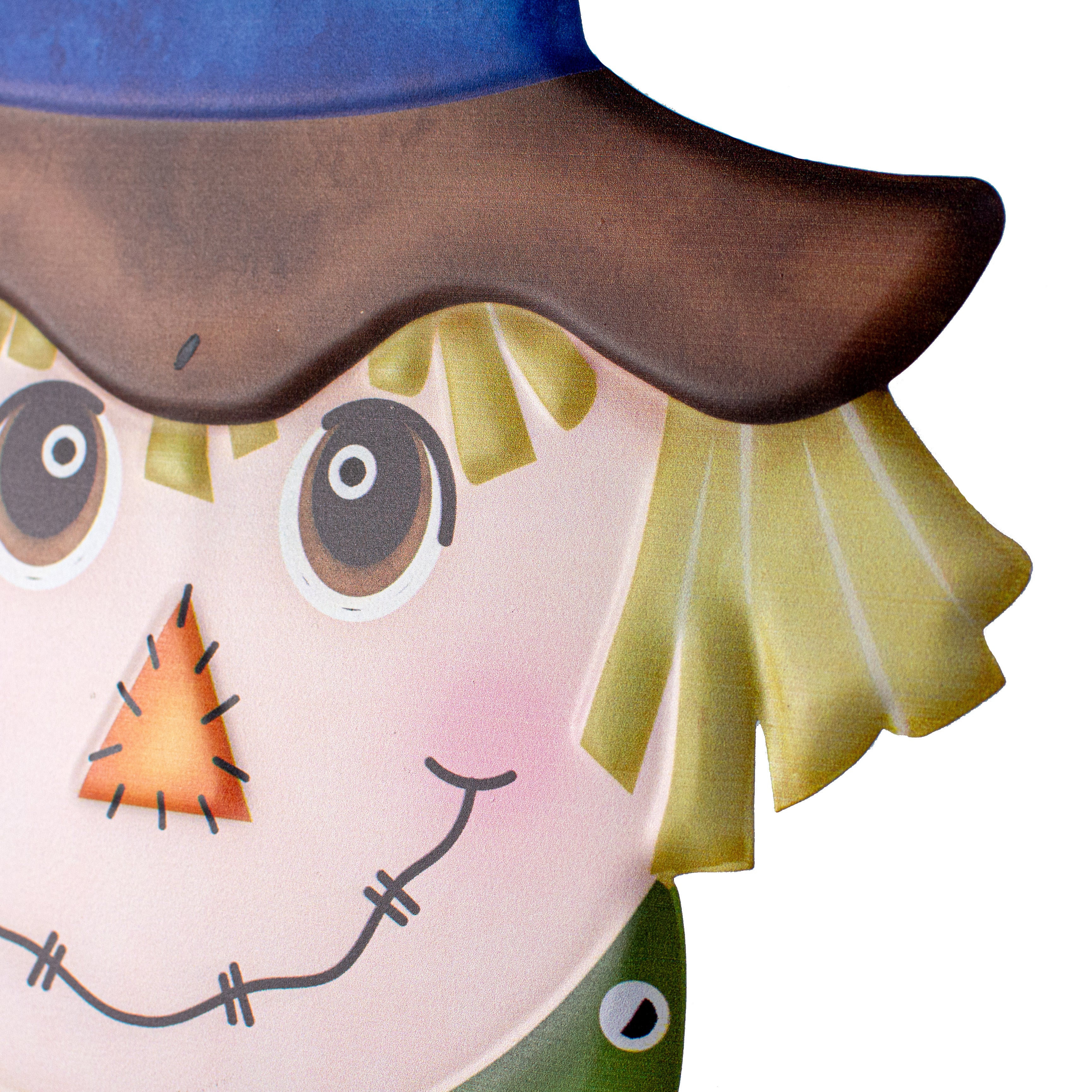 12" Embossed Metal Scarecrow Decoration detail photo 3