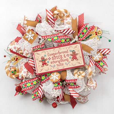 12" Embossed Metal Sign: Gingerbread Spice Nice Lifestyle Photo