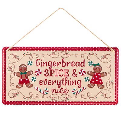 12" Embossed Metal Sign: Gingerbread Spice Nice Item Number: MD1228