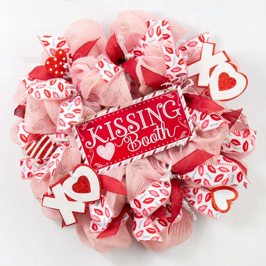 12" Embossed Metal Sign: Kissing Booth Lifestyle Photo