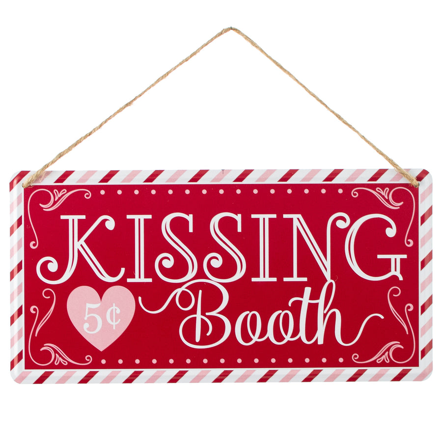 12" Embossed Metal Sign: Kissing Booth Item Number: MD1218