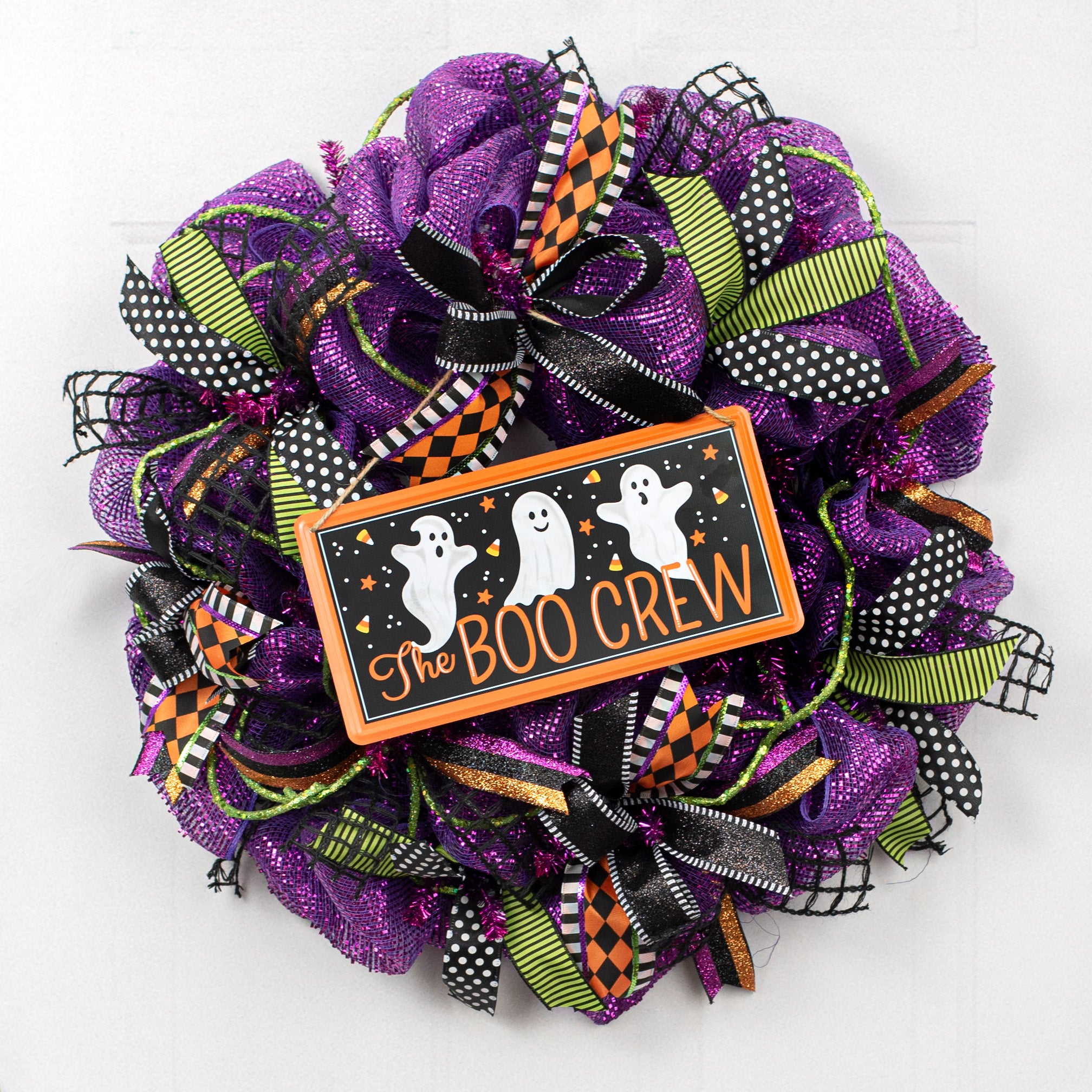 12" Embossed Metal Sign: The Boo Crew Ghosts Lifestyle Photo