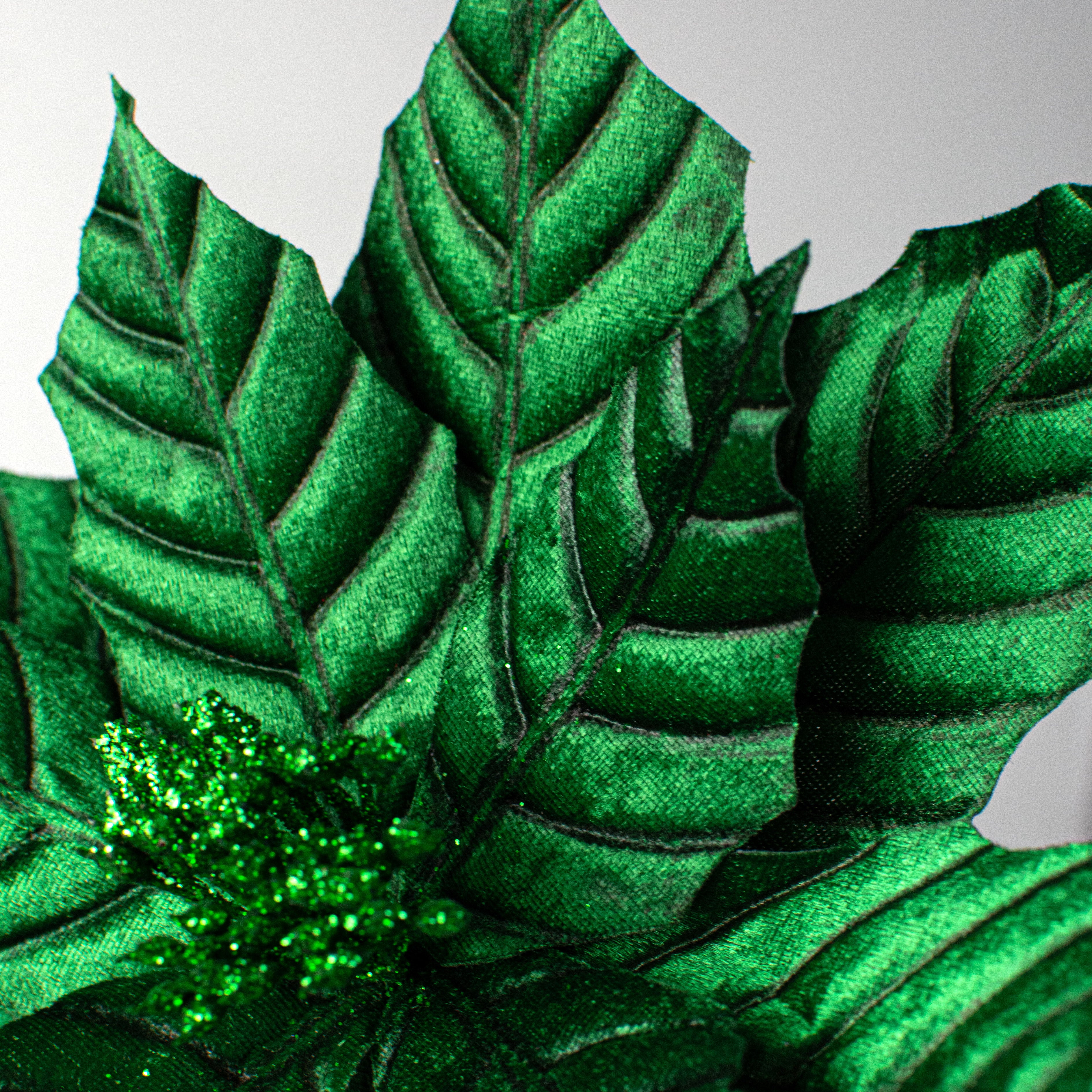 22" Embossed Poinsettia Stem: Emerald Lifestyle Photo