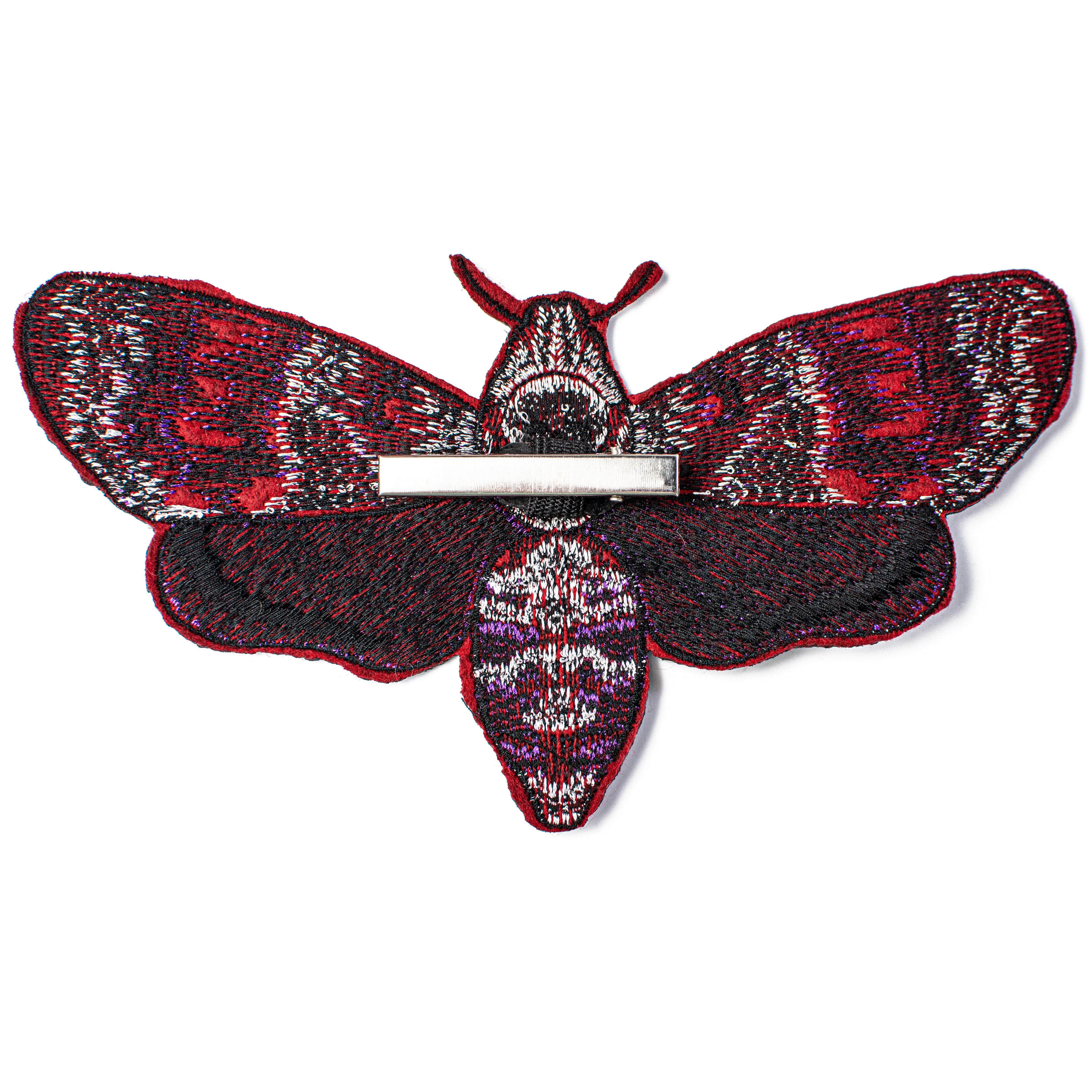 [D Stevens] 6" Embroidered Halloween Moth Clip Ornament: Purple detail photo 3