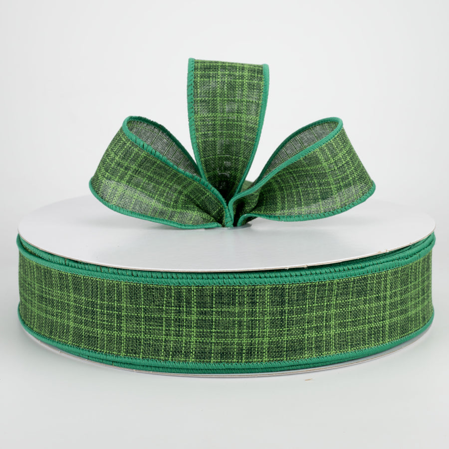 1.5" Estelle Textured Linen Ribbon: Emerald Green (50 Yards) Lifestyle Photo