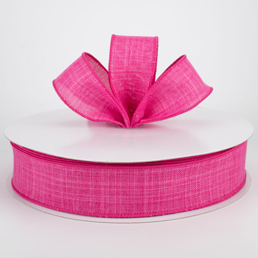 1.5" Estelle Textured Linen Ribbon: Fuchsia (50 Yards) Lifestyle Photo