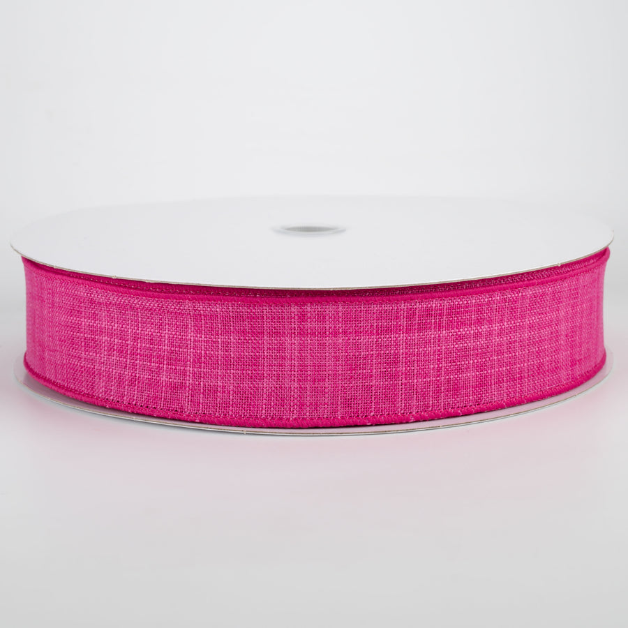 1.5" Estelle Textured Linen Ribbon: Fuchsia (50 Yards)