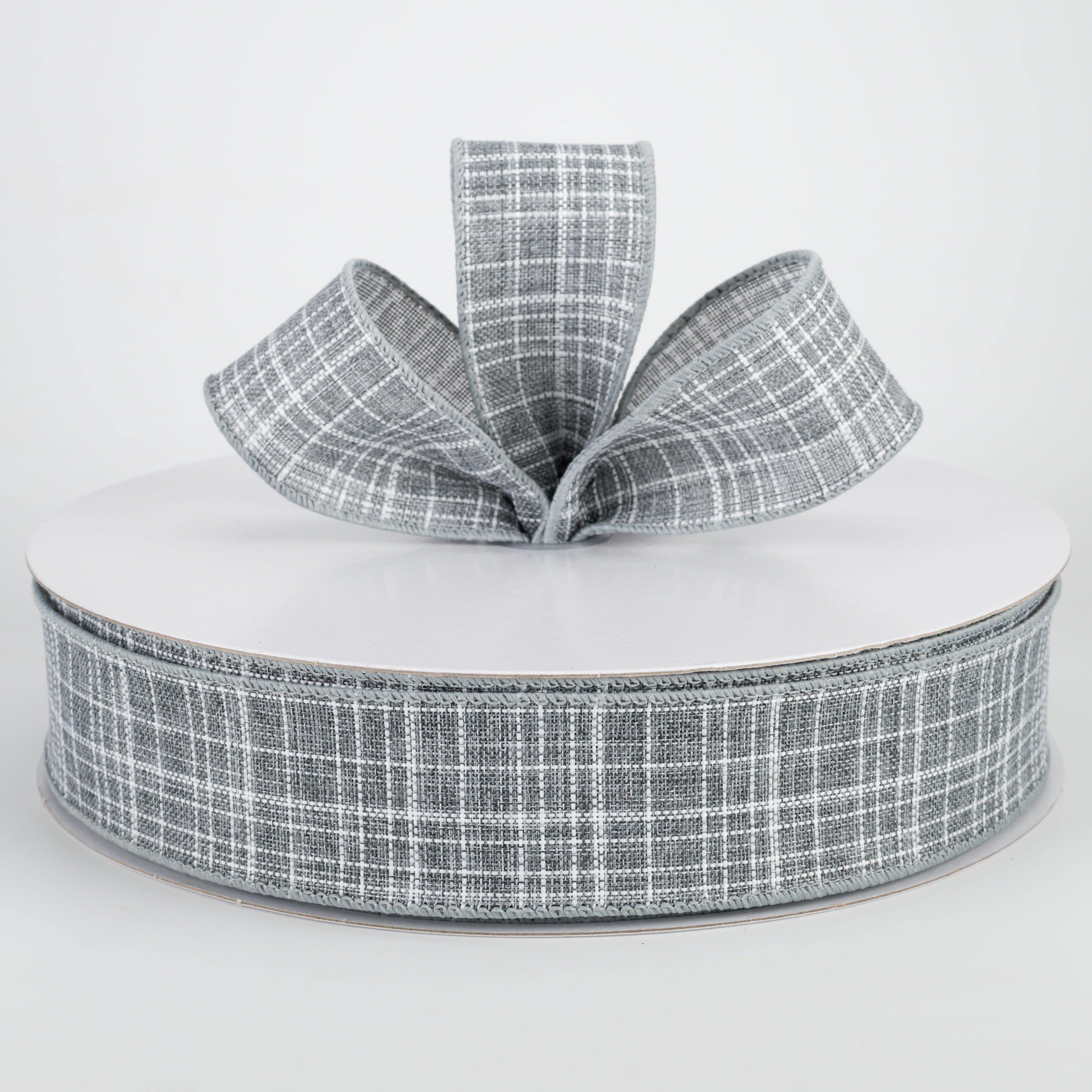 1.5" Estelle Textured Linen Ribbon: Grey (50 Yards) Lifestyle Photo
