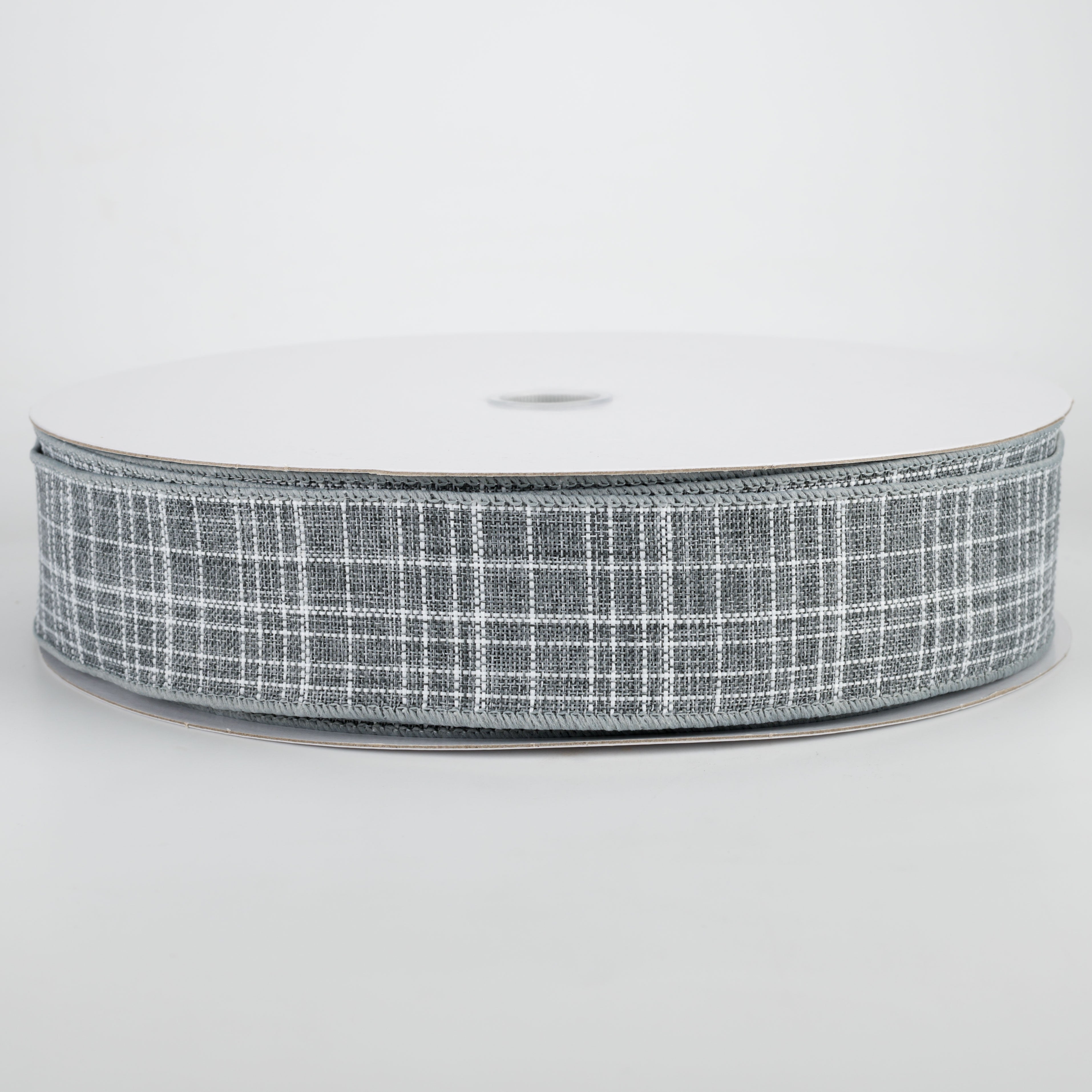 1.5" Estelle Textured Linen Ribbon: Grey (50 Yards)