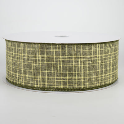 2.5" Estelle Textured Linen Ribbon: Moss (50 Yards) Item Number: 841-40-047