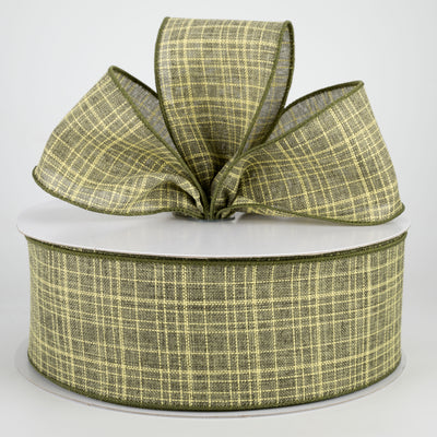 2.5" Estelle Textured Linen Ribbon: Moss (50 Yards) Lifestyle Photo
