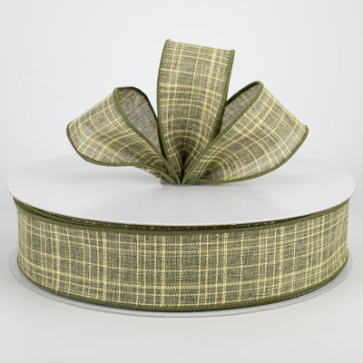 1.5" Estelle Textured Linen Ribbon: Moss Green (50 Yards) Lifestyle Photo