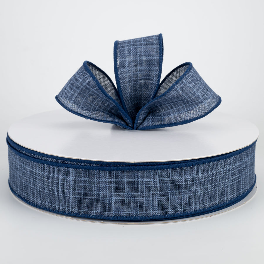 1.5" Estelle Textured Linen Ribbon: Navy Blue (50 Yards) Lifestyle Photo