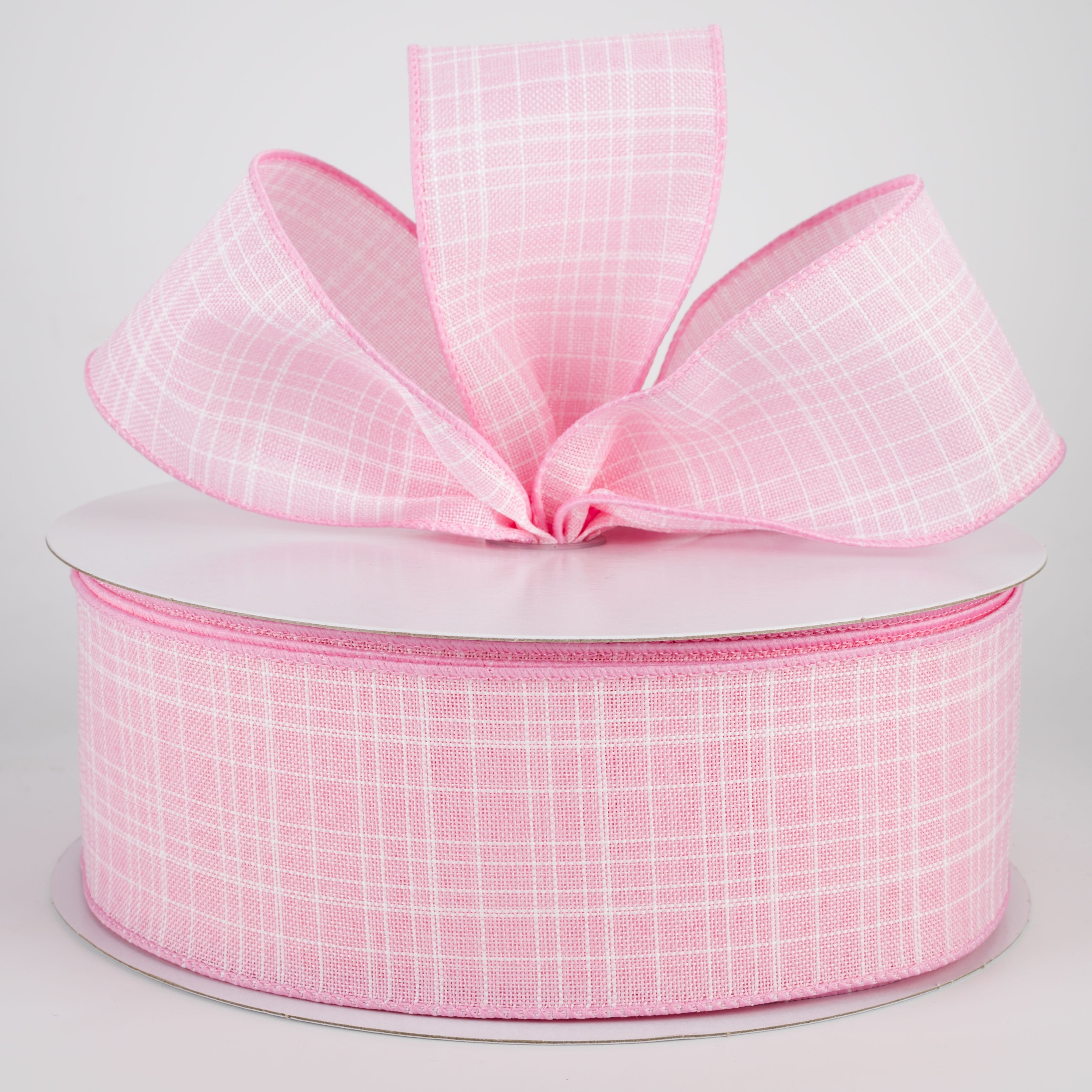 2.5" Estelle Textured Linen Ribbon: Pink (50 Yards) Lifestyle Photo
