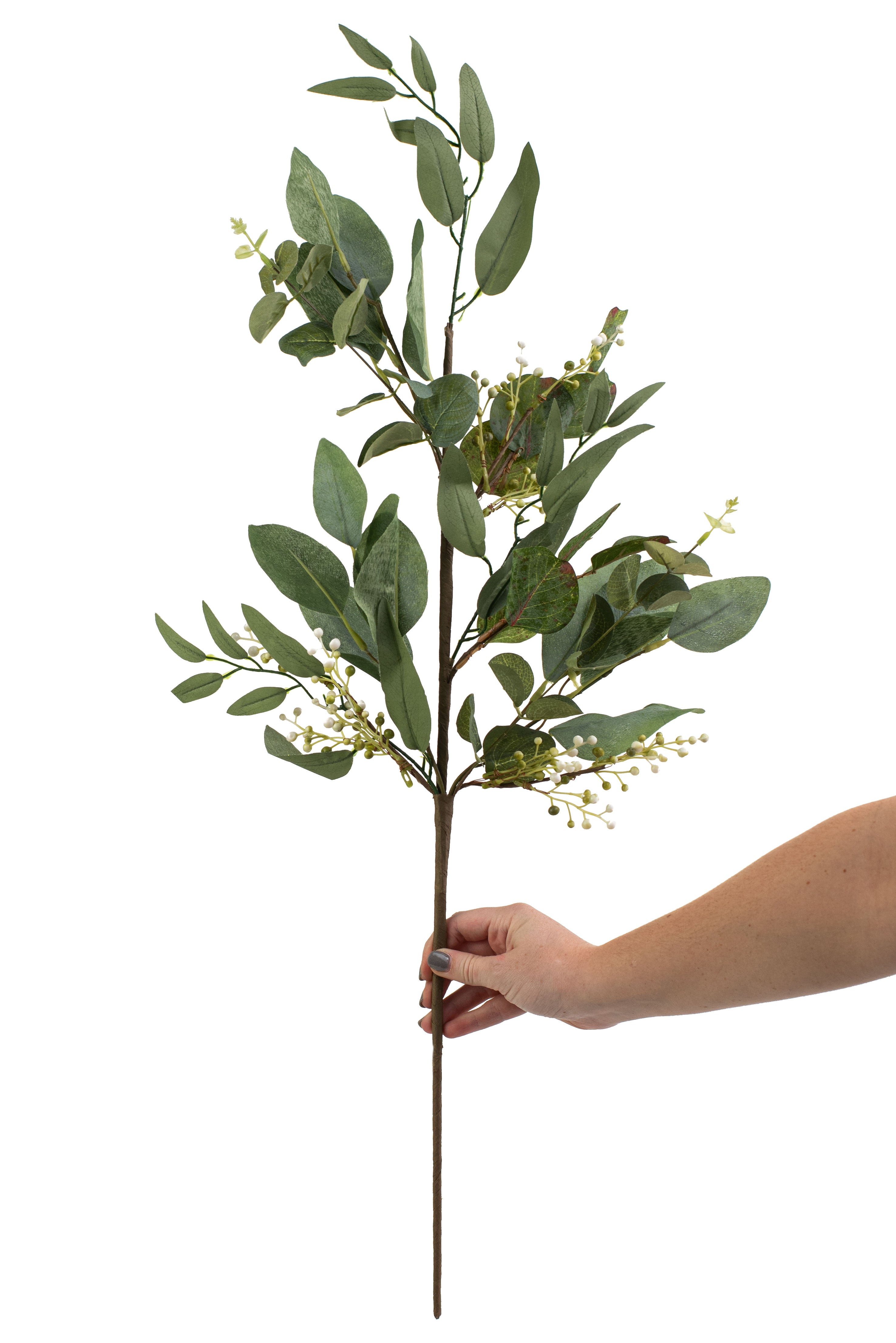 31" Eucalyptus Berry Spray: Sage Green detail photo 3