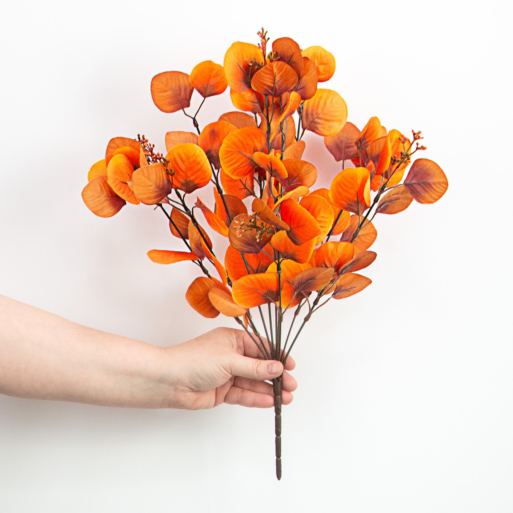 18" Eucalyptus Bush: Orange & Rust detail photo 3