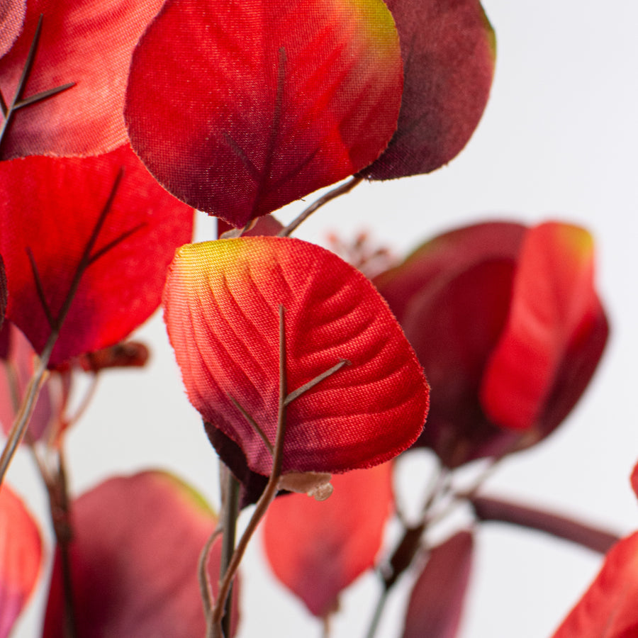18" Eucalyptus Bush: Red & Burgundy detail photo 4