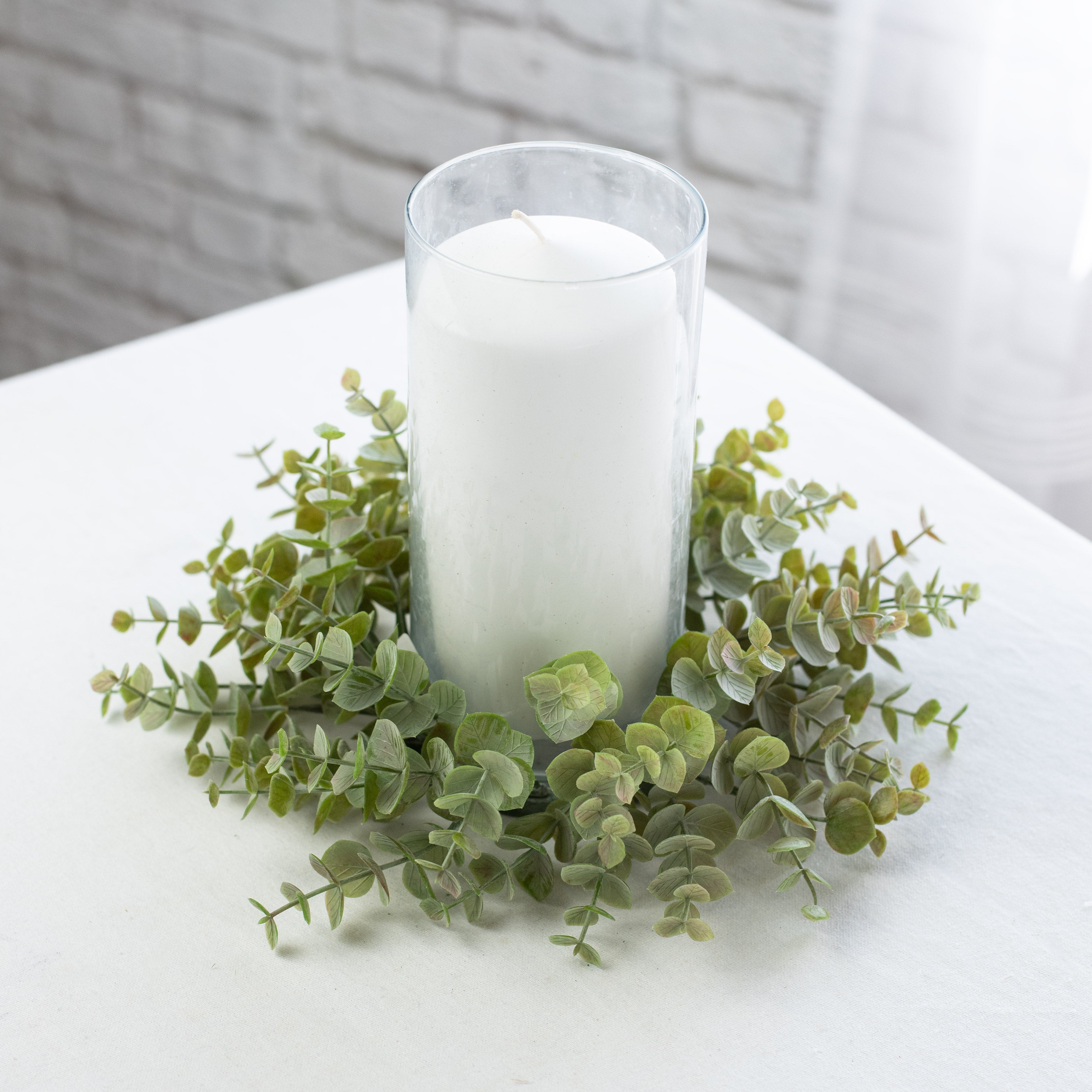 10" Eucalyptus Candle Ring Lifestyle Photo