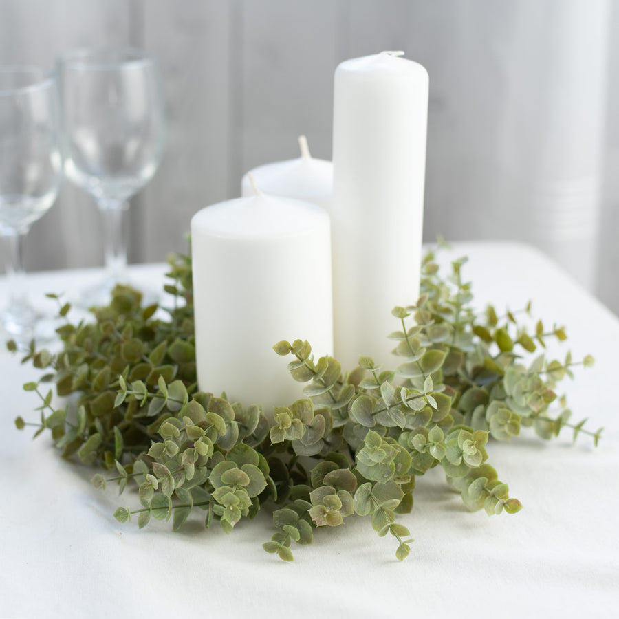 14" Eucalyptus Candle Ring Lifestyle Photo