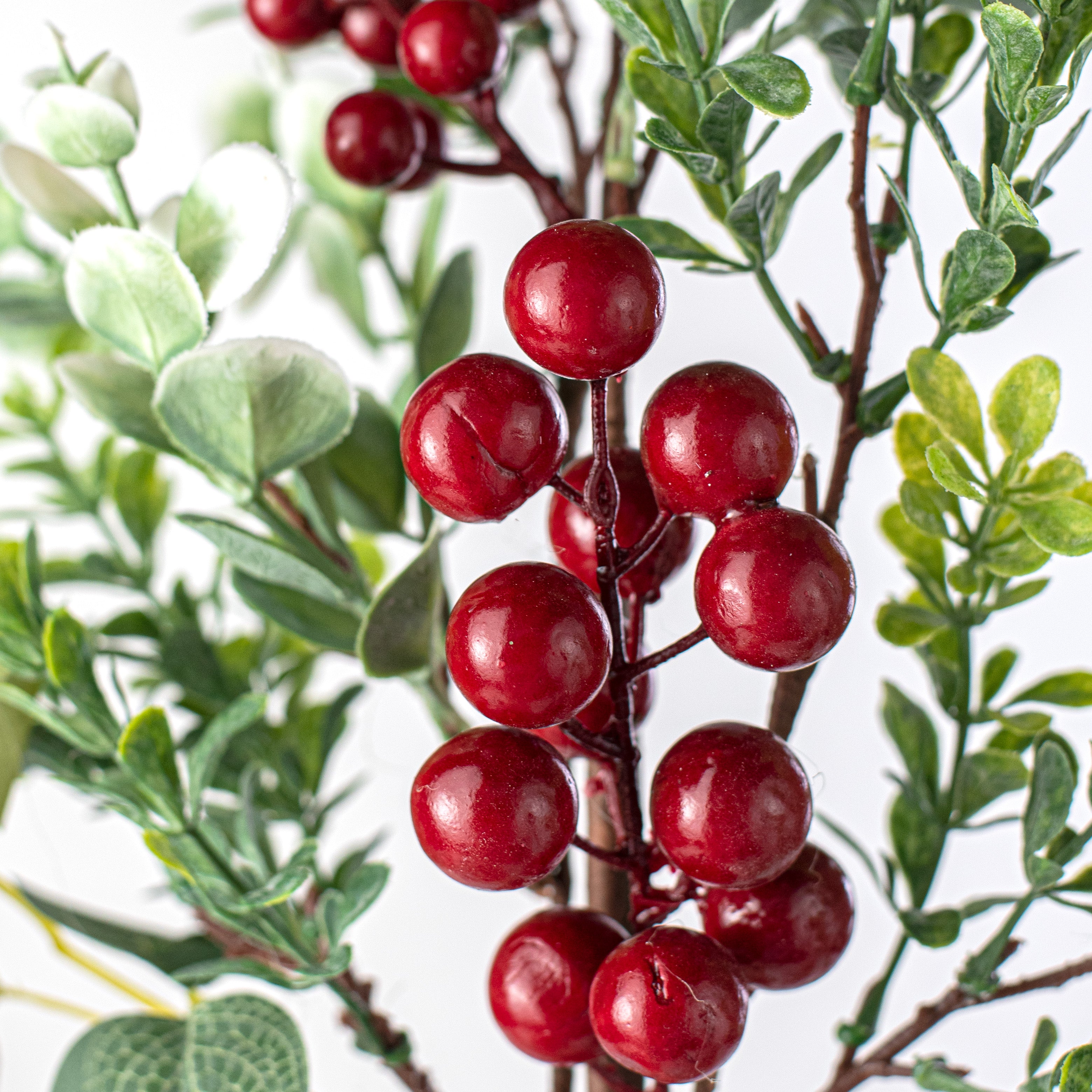 20" Eucalyptus Mix with Red Berries Bush Lifestyle Photo