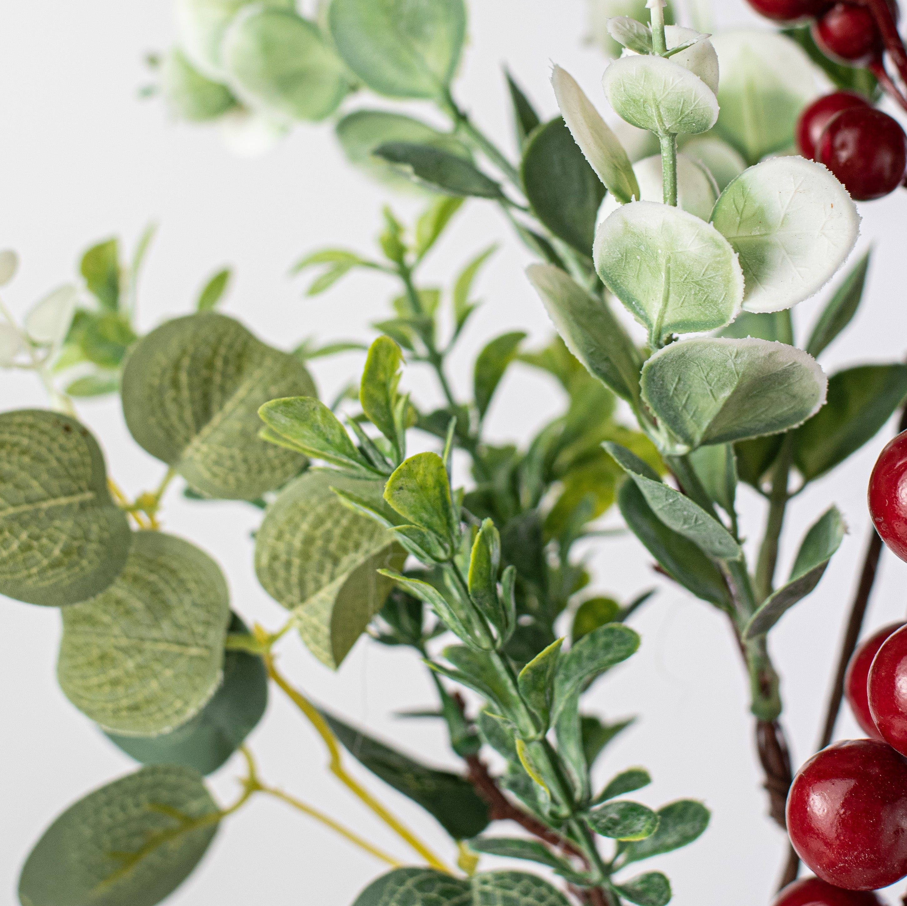 20" Eucalyptus Mix with Red Berries Bush detail photo 4