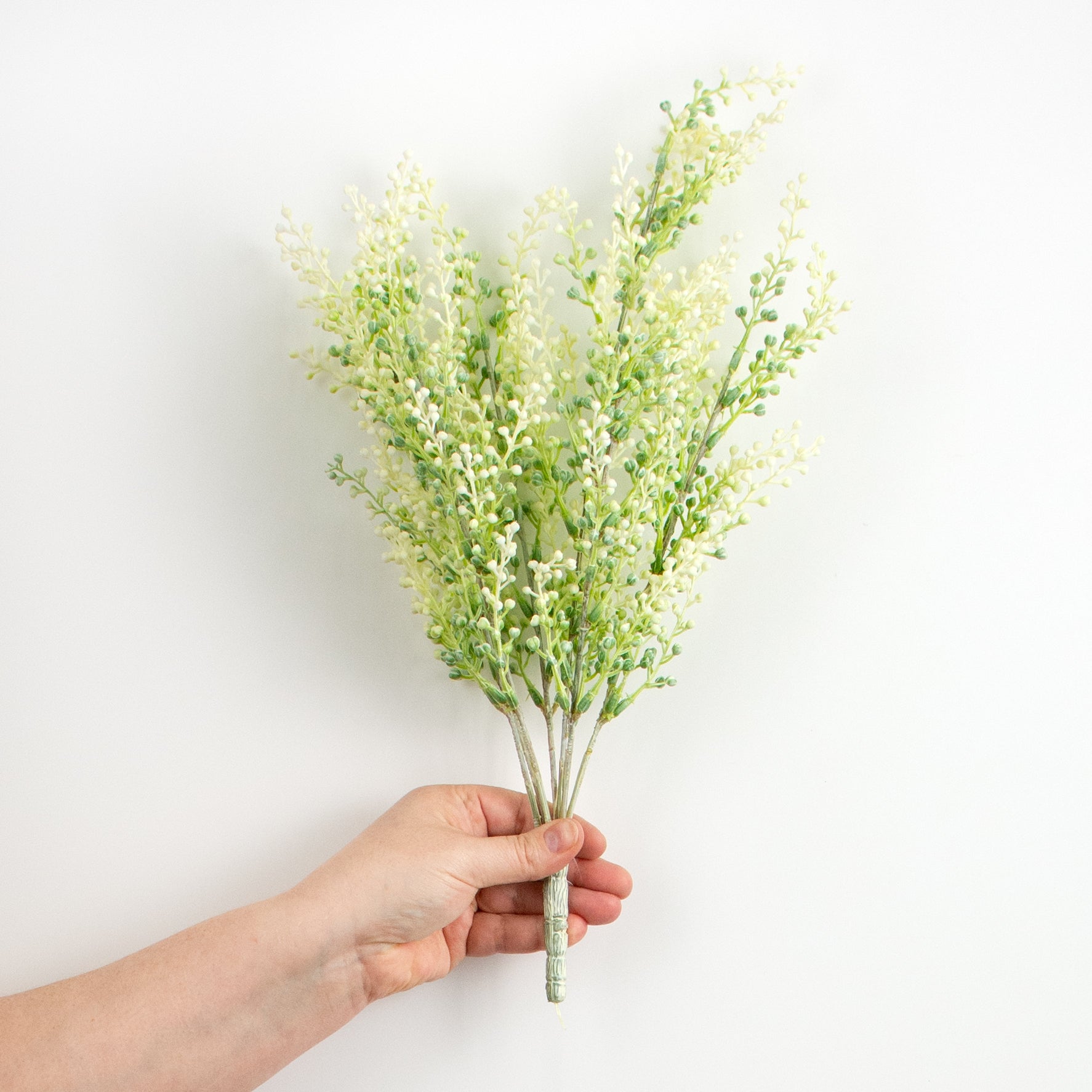 17" Eucalyptus Seed Pod Bush: White & Green detail photo 3