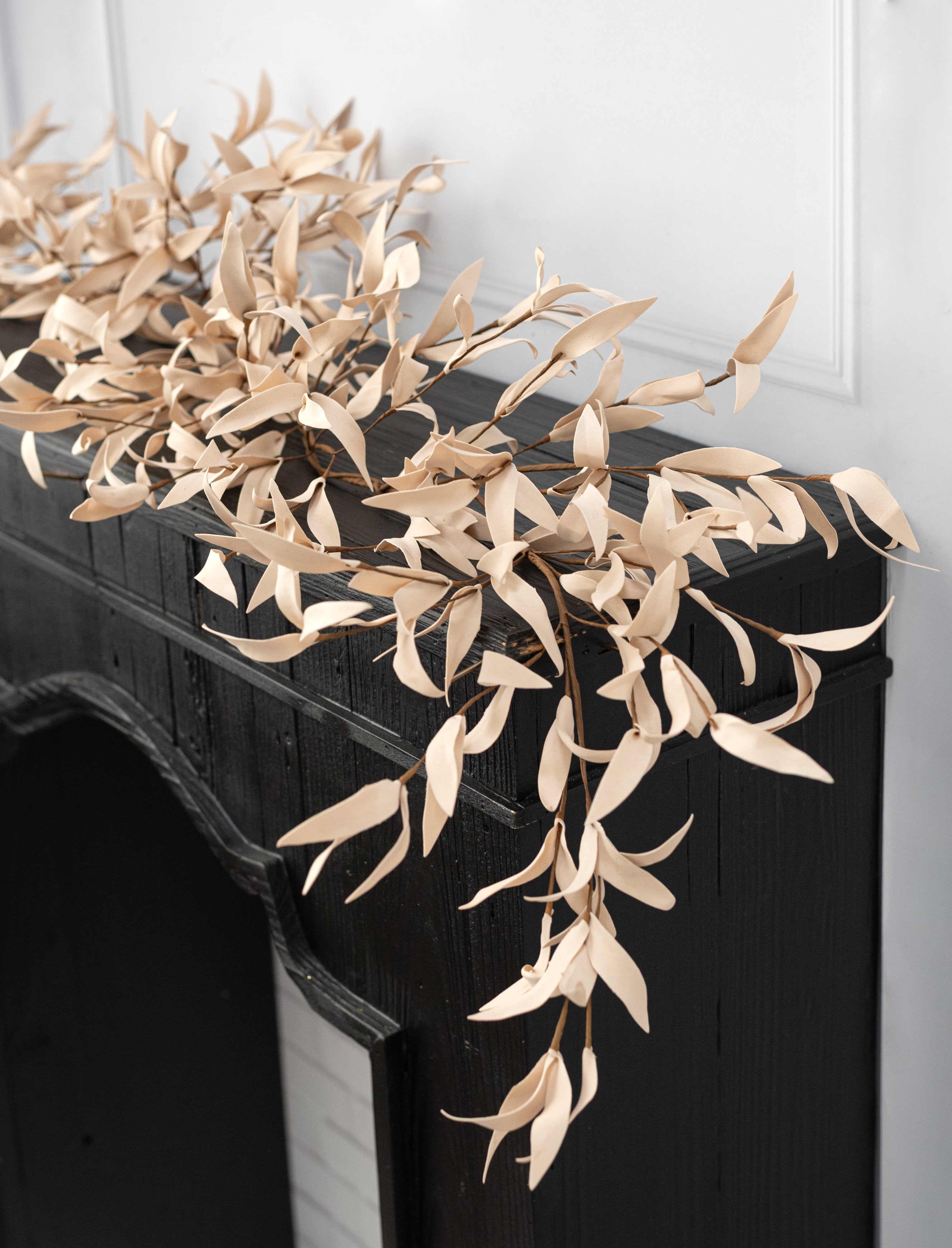 5' EVA Foam Herb Leaves Garland: Buttercup Cream Lifestyle Photo