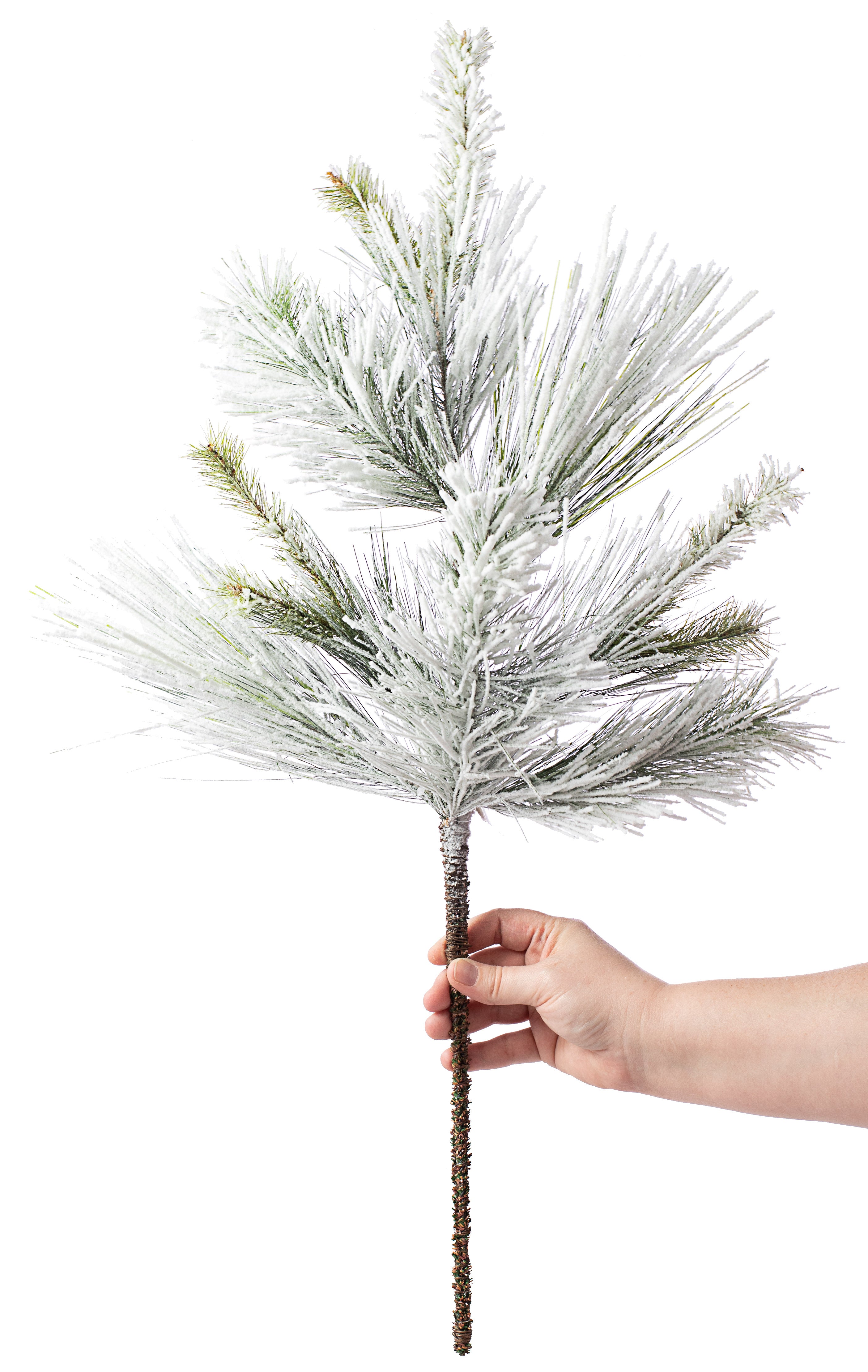 28" Evergreen Mixed Pine Spray: Flocked Lifestyle Photo