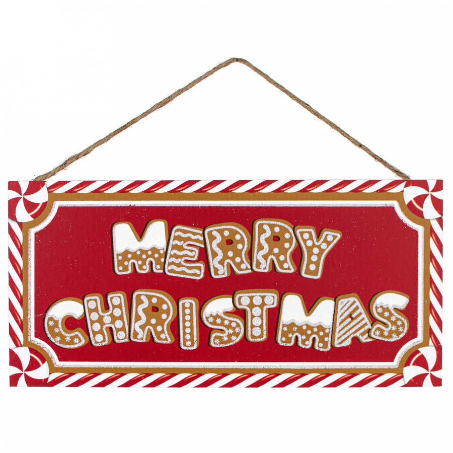 12" Wooden Sign: Merry Christmas Gingerbread Cookies