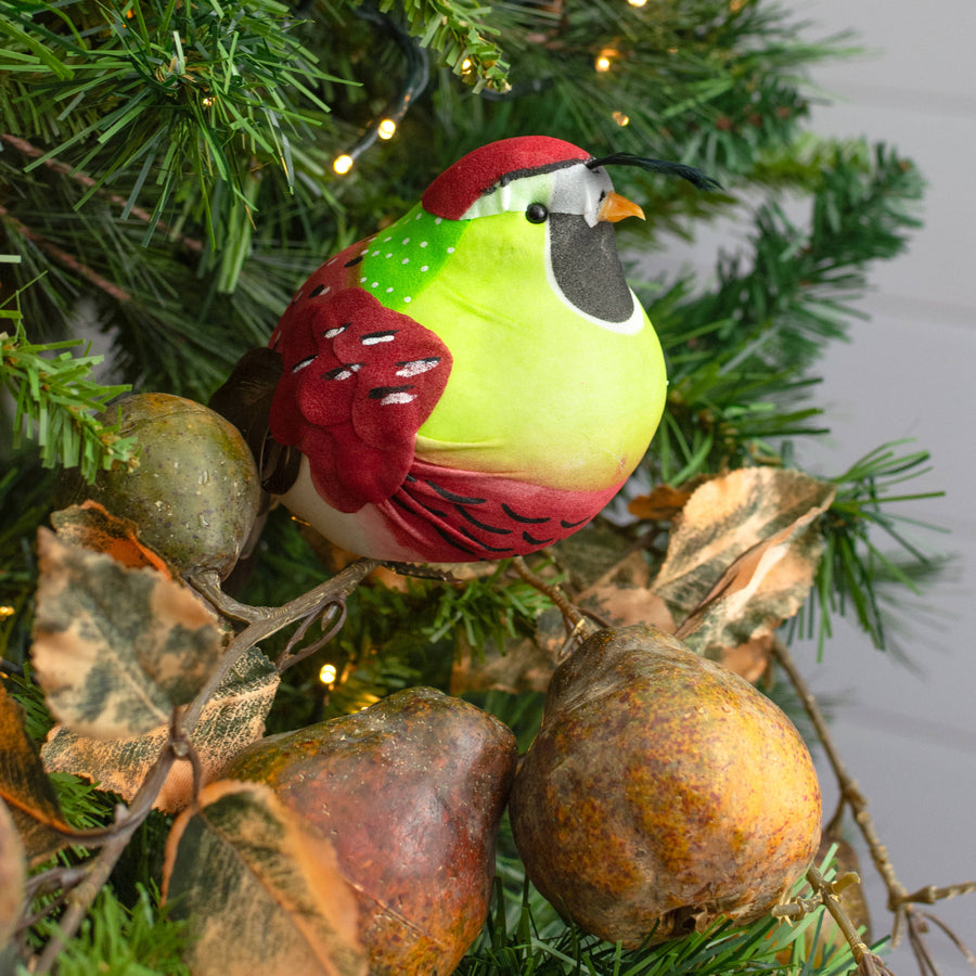 6.5" Feather Partridge Clip Ornament
