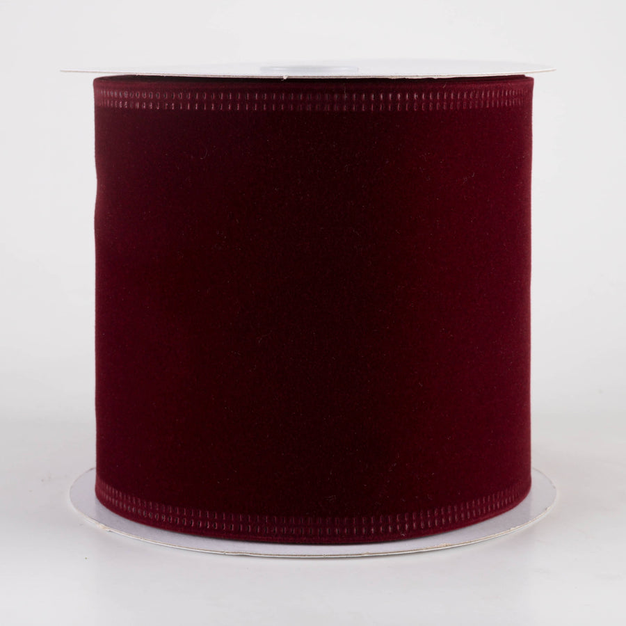 4" Value Velvet Ribbon: Burgundy Red (10 Yards)