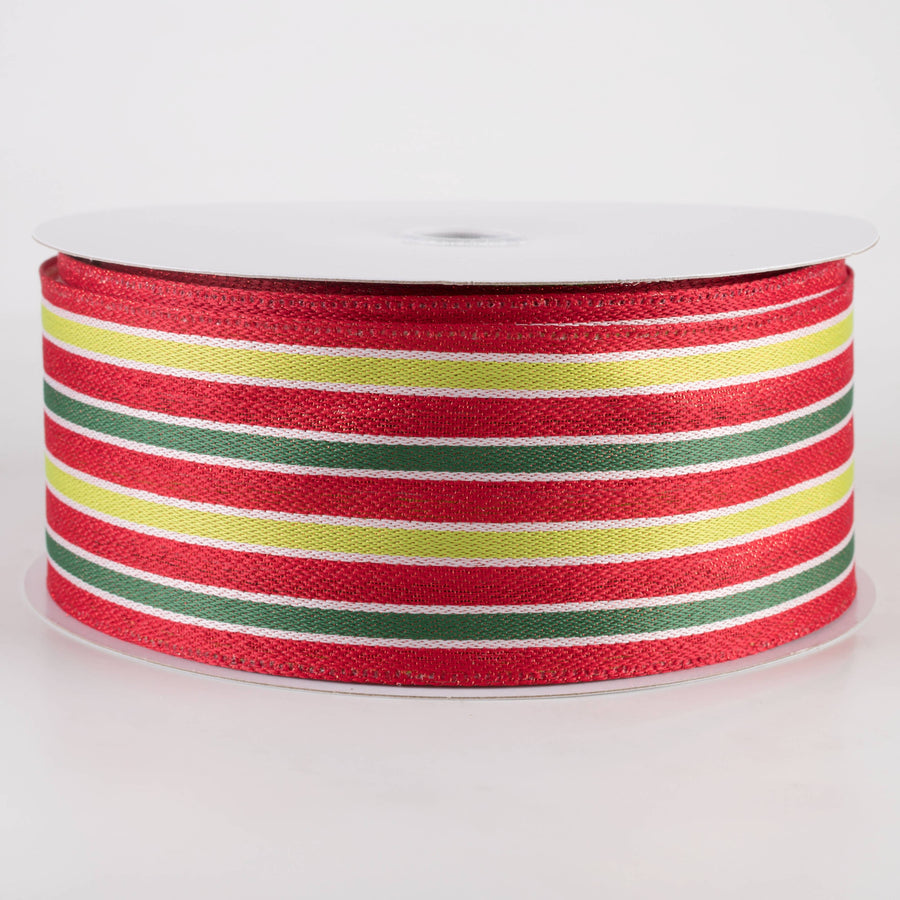 Fine Stripe Webbing in Lime