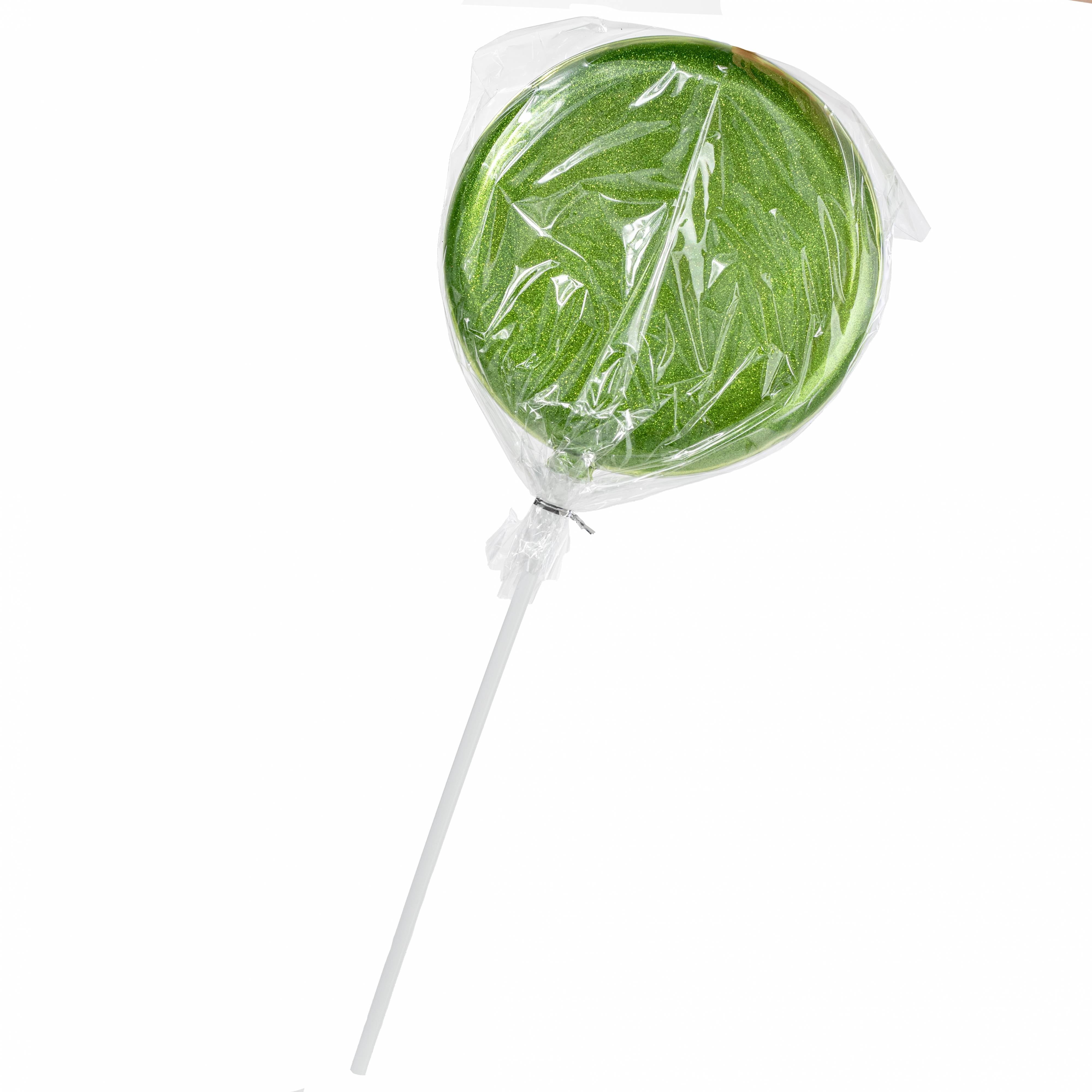 8" x 19" Candy Lollipop Stick: Glitter Lime Green