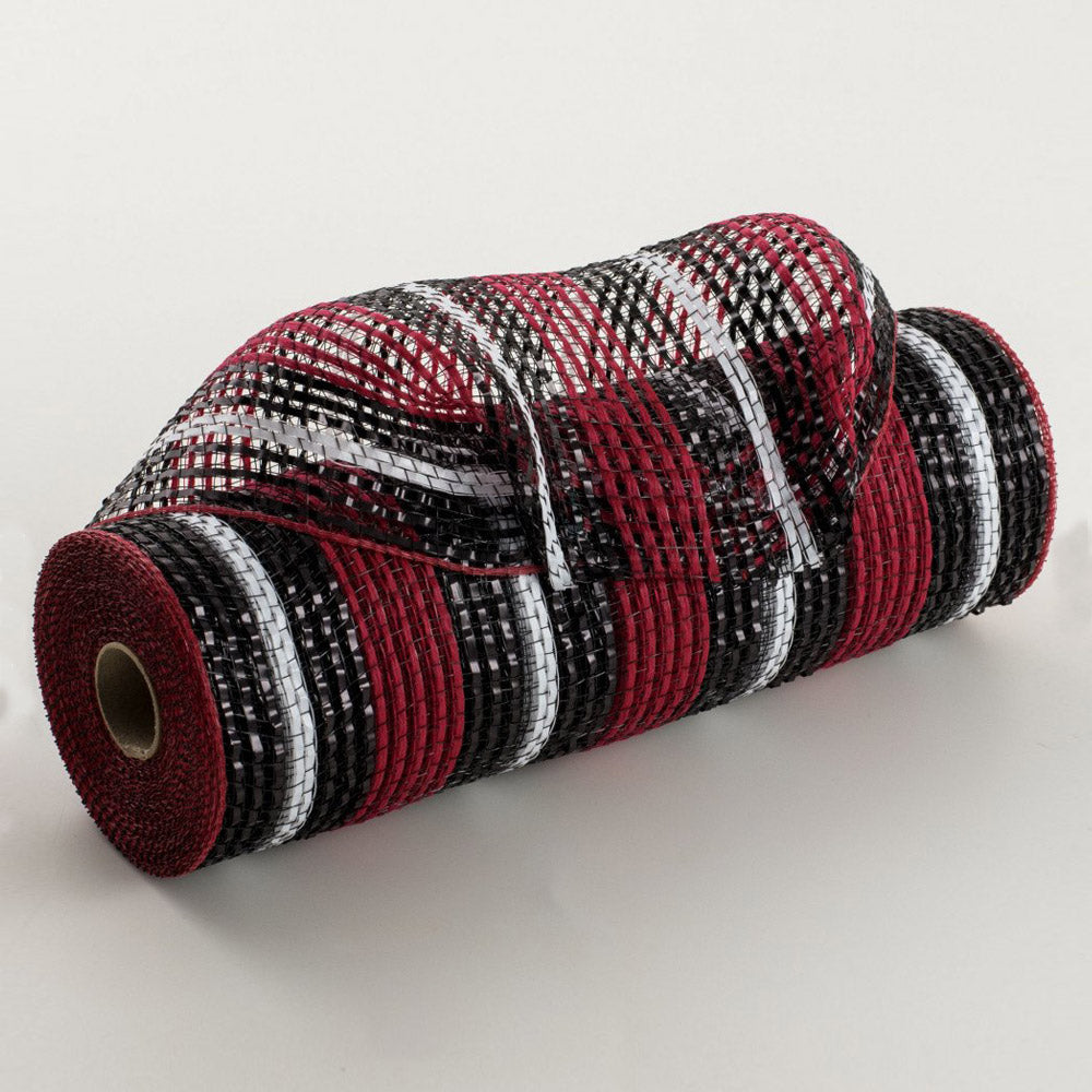 10" Fabric Bold Stripe Mesh: Black, Red, White Item Number: XB102910-13