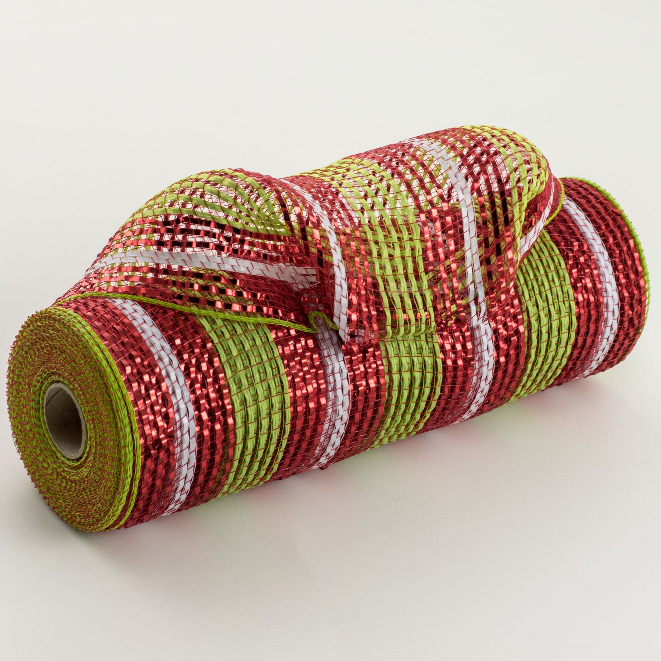 10" Fabric Bold Stripe Mesh: Lime, Red, White Item Number: XB102910-09