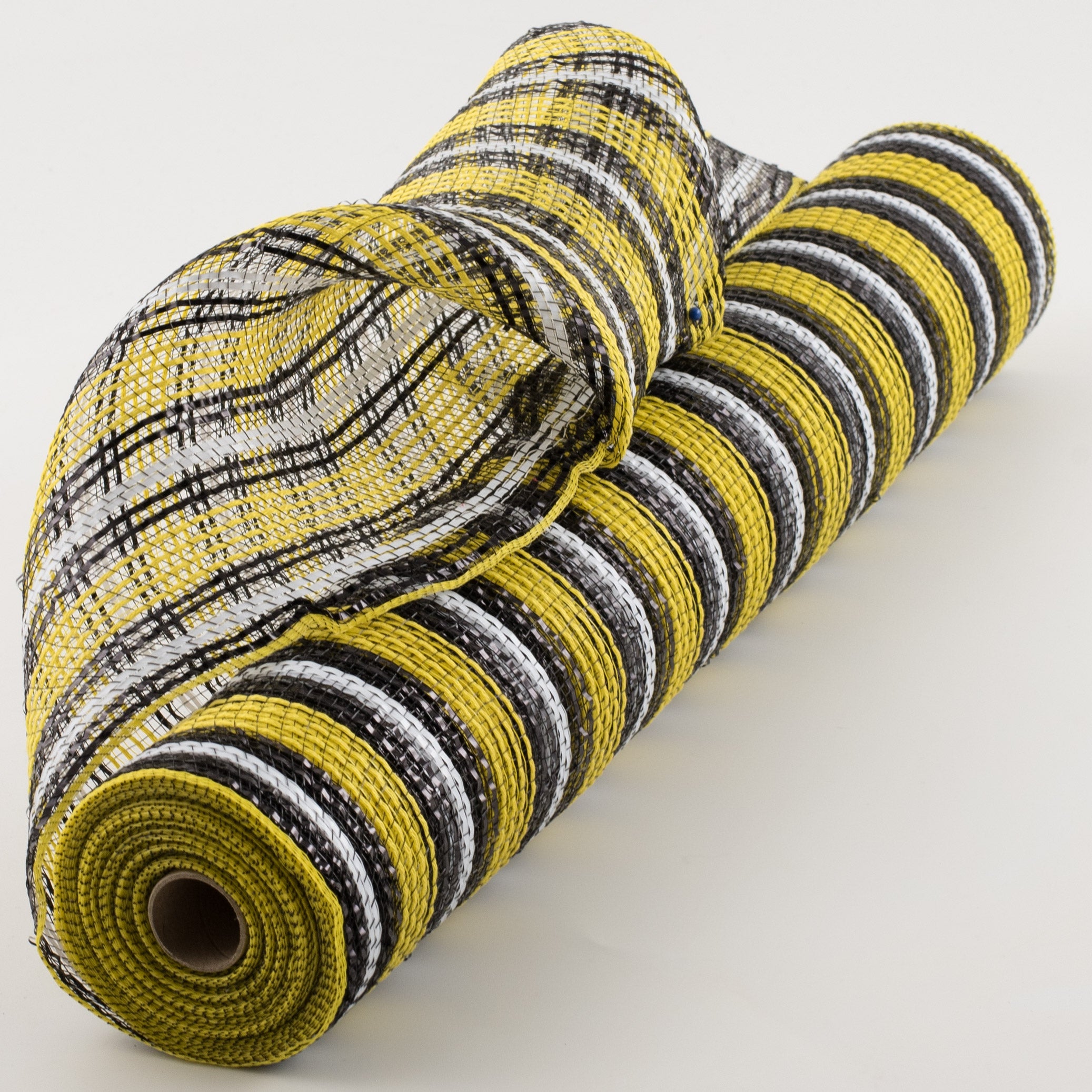 21" Fabric Bold Stripe Mesh: Yellow, Black, White Item Number: XB1024-22
