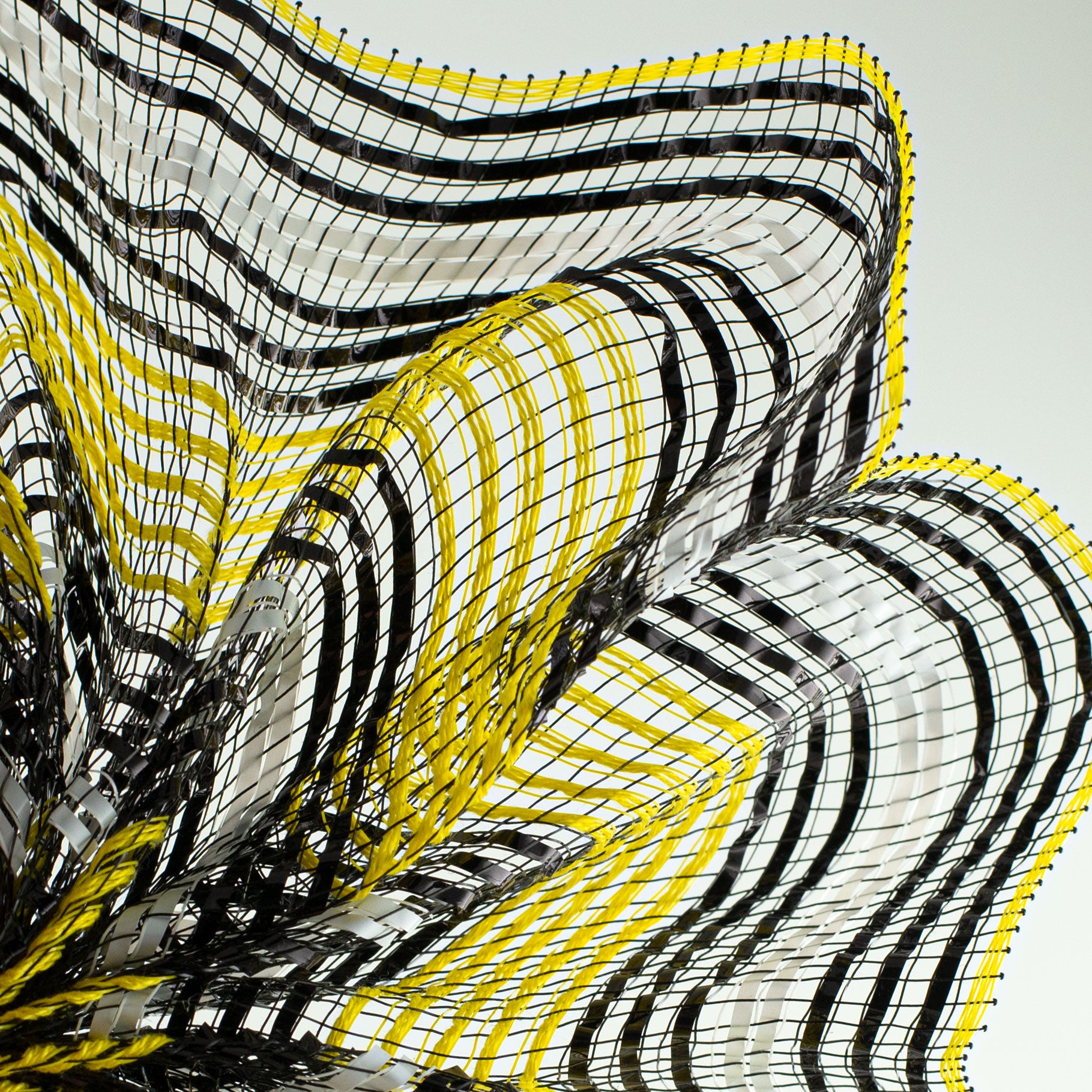 10" Fabric Bold Stripe Mesh: Yellow, Black, White Lifestyle Photo
