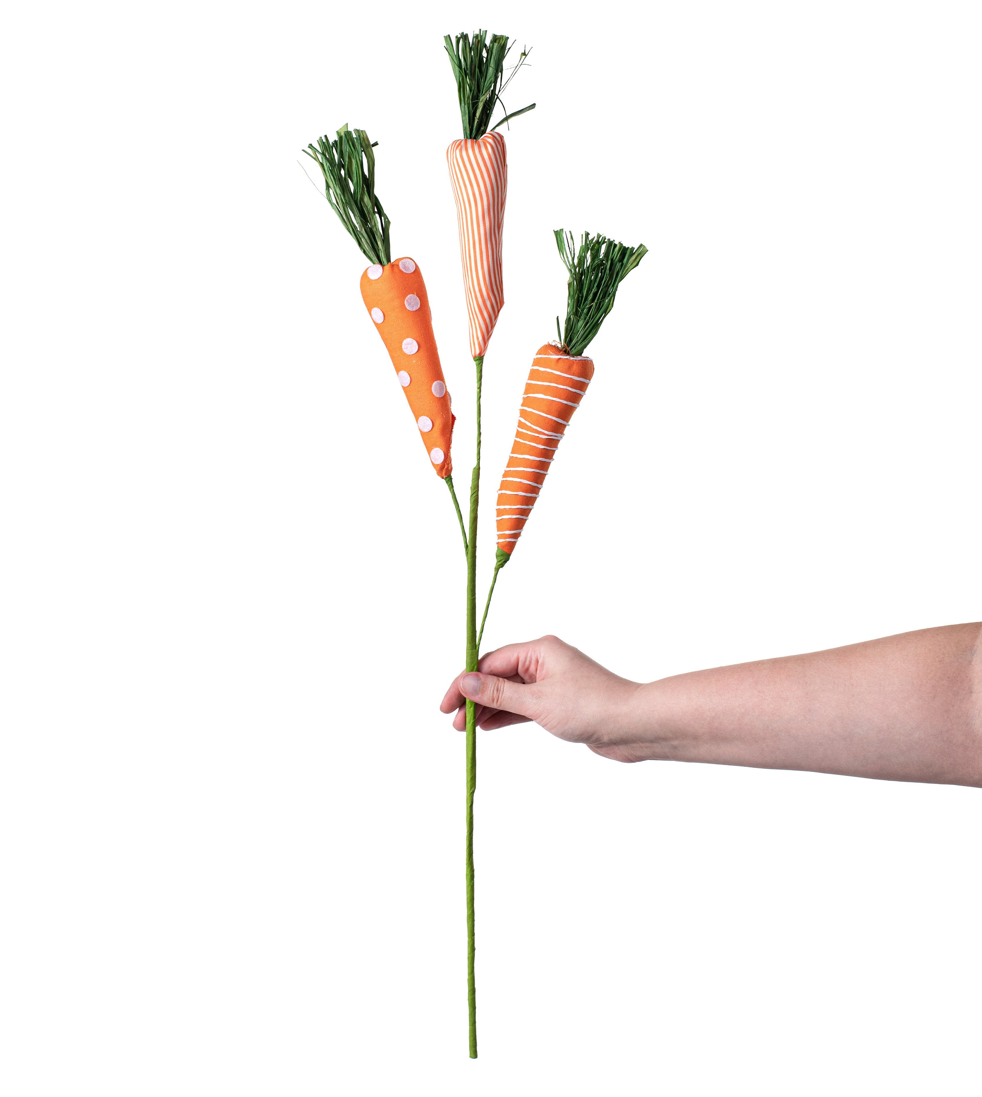22" Fabric Carrot Pick: Orange, White, Green detail photo 3
