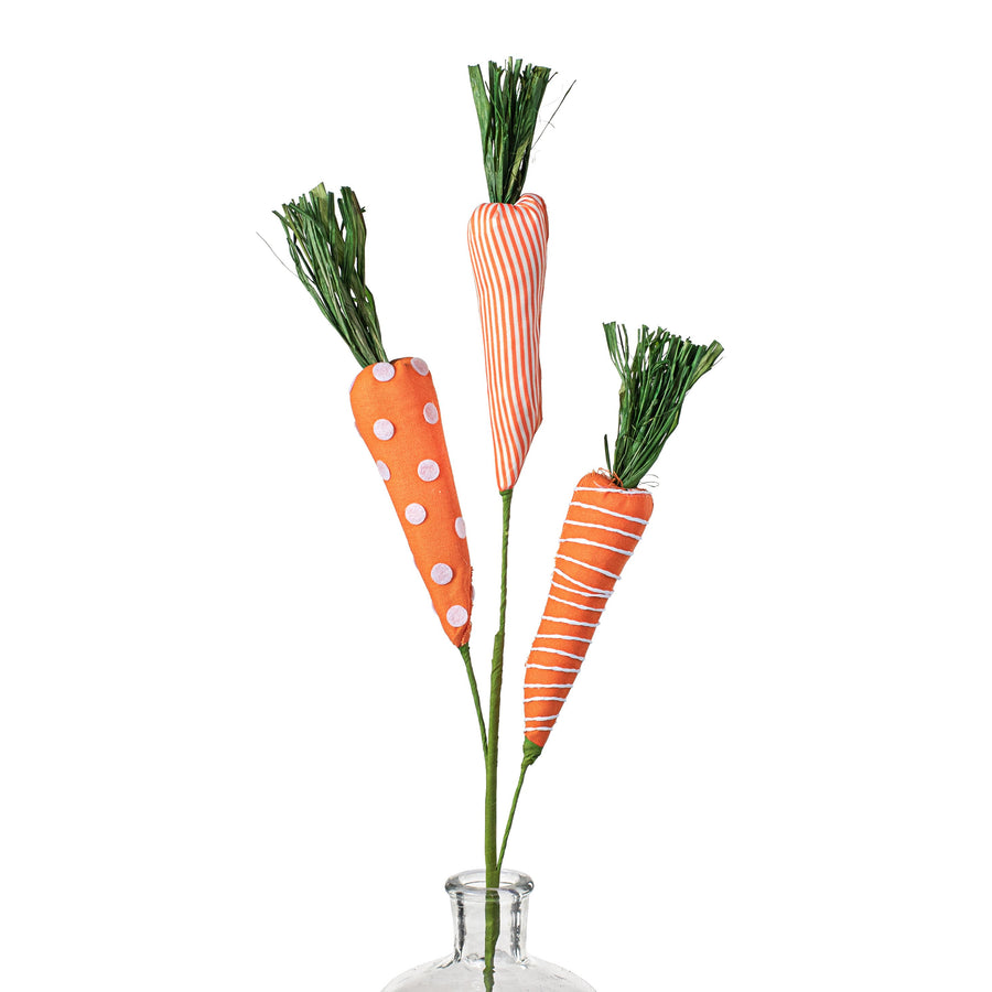 22" Fabric Carrot Pick: Orange, White, Green Item Number: MN0194