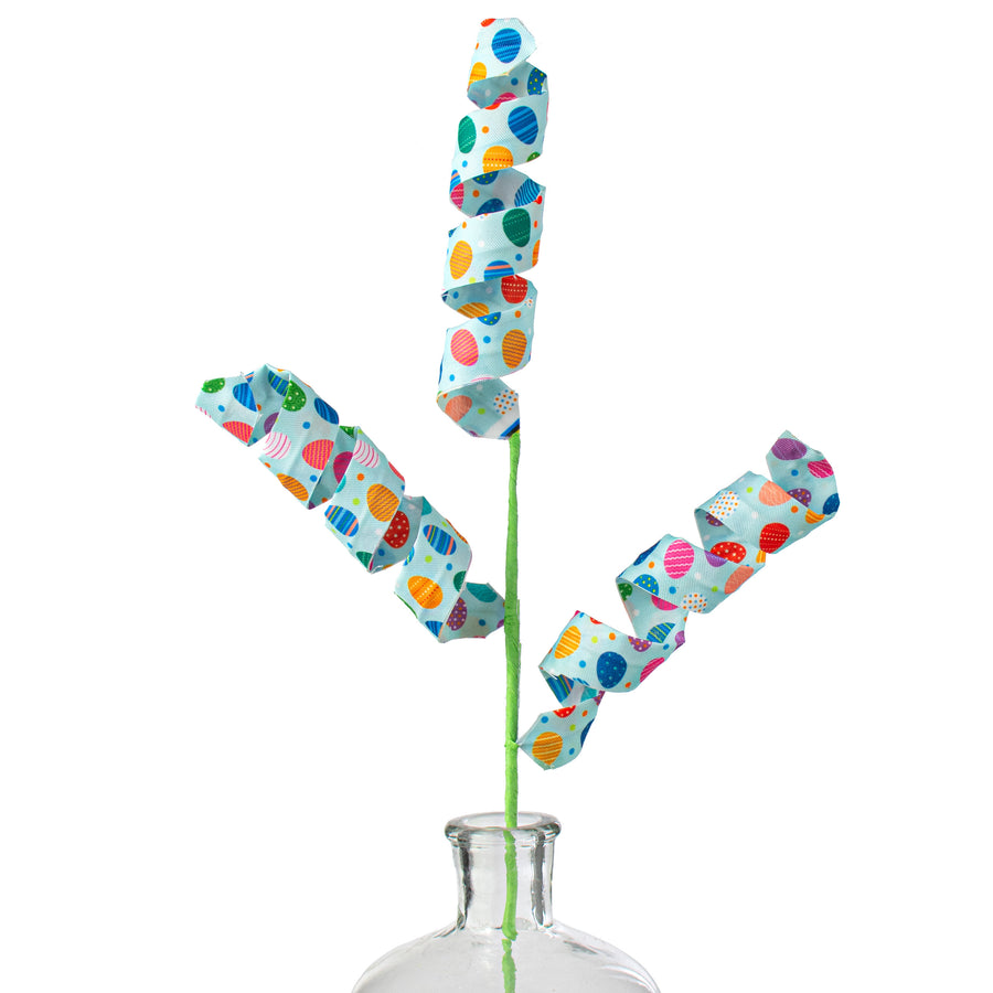 24" Fabric Curl Spray: Blue Easter Eggs Item Number: 63230BL