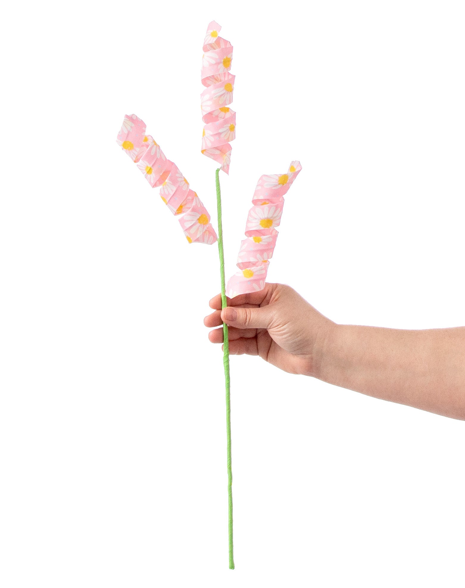 24" Fabric Curl Spray: Pink Daisy detail photo 3