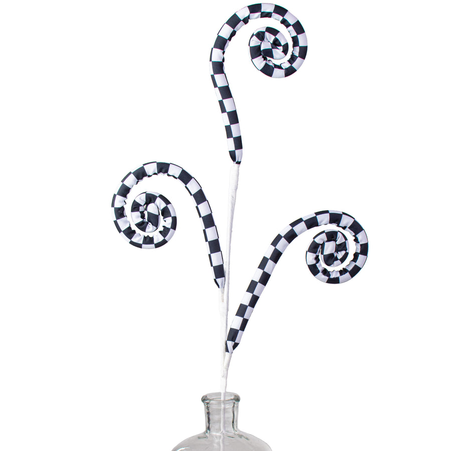 28" Fabric Curly Spray: Black & White Checker Item Number: 85229BKWT
