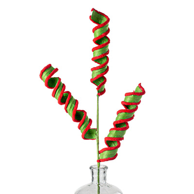 30" Fabric Curly Spray: Red & Green Item Number: 85552RDGN