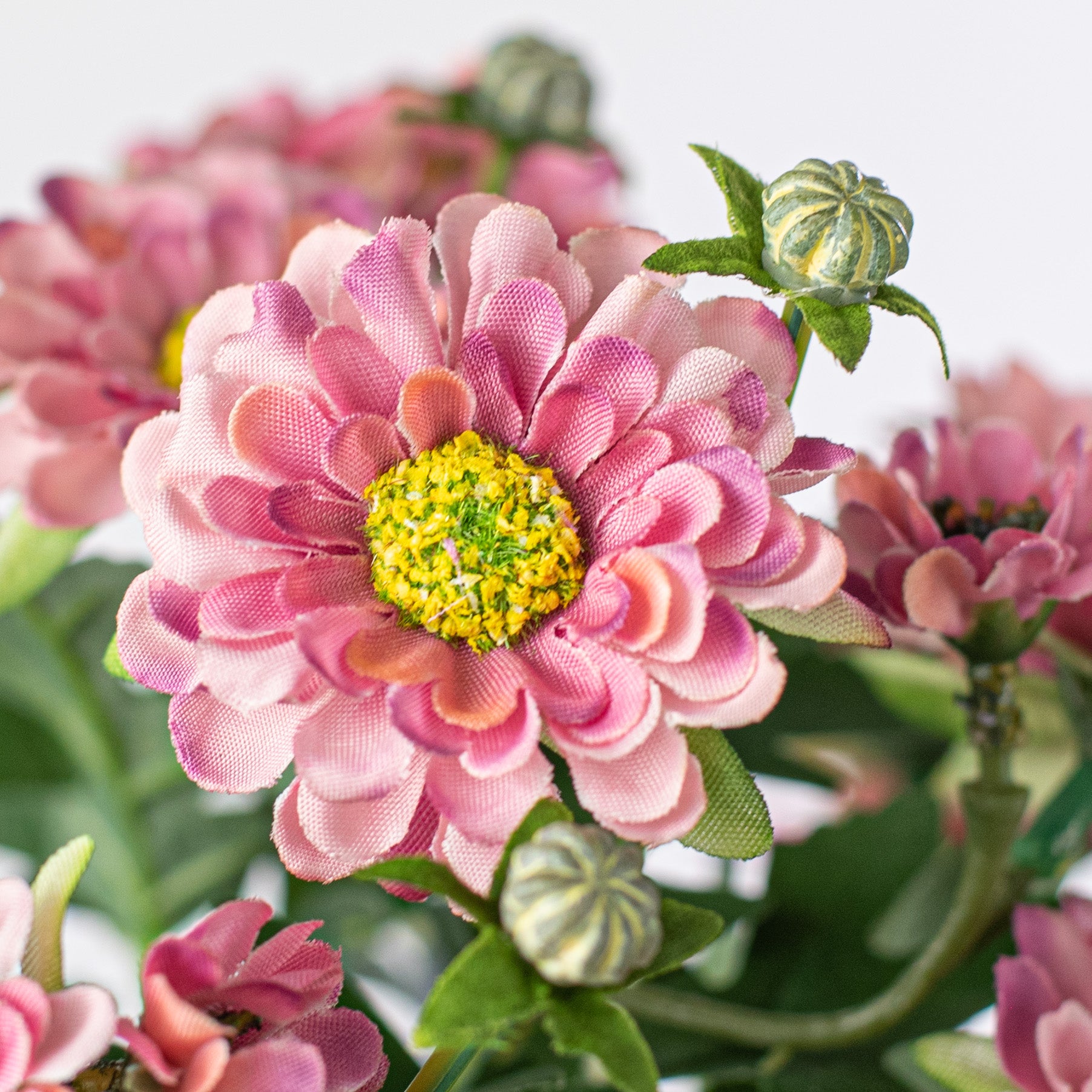 12" Fabric Daisy Mum Bush: Pink & Cream Lifestyle Photo