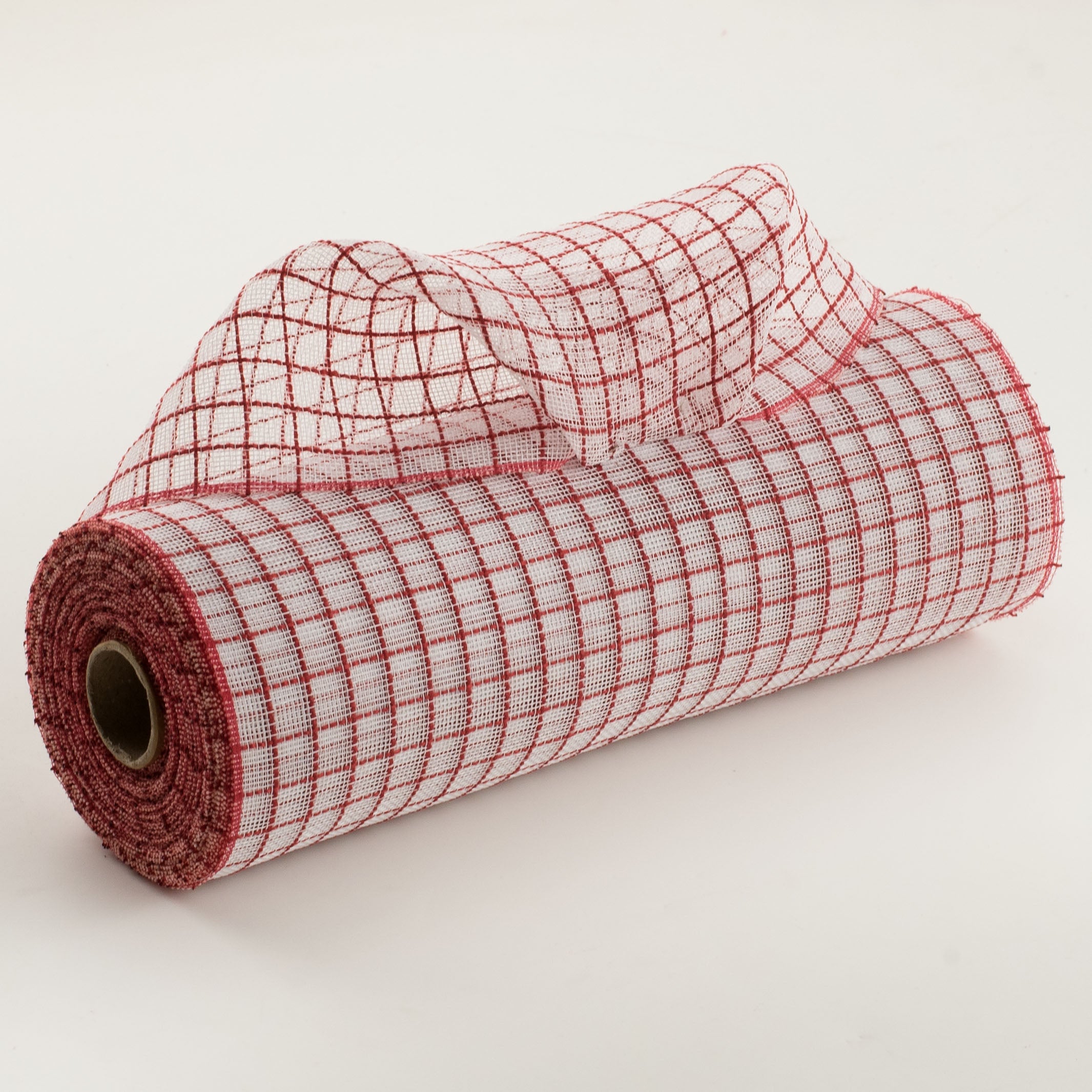 10" Fabric Fine Weave Check Mesh: White with Red Item Number: RY5003A2