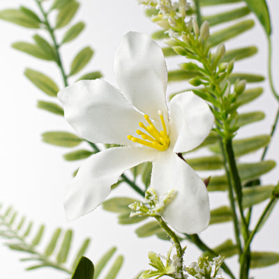 20" Fabric Flower, Berry Cluster, Fern Spray: White Lifestyle Photo