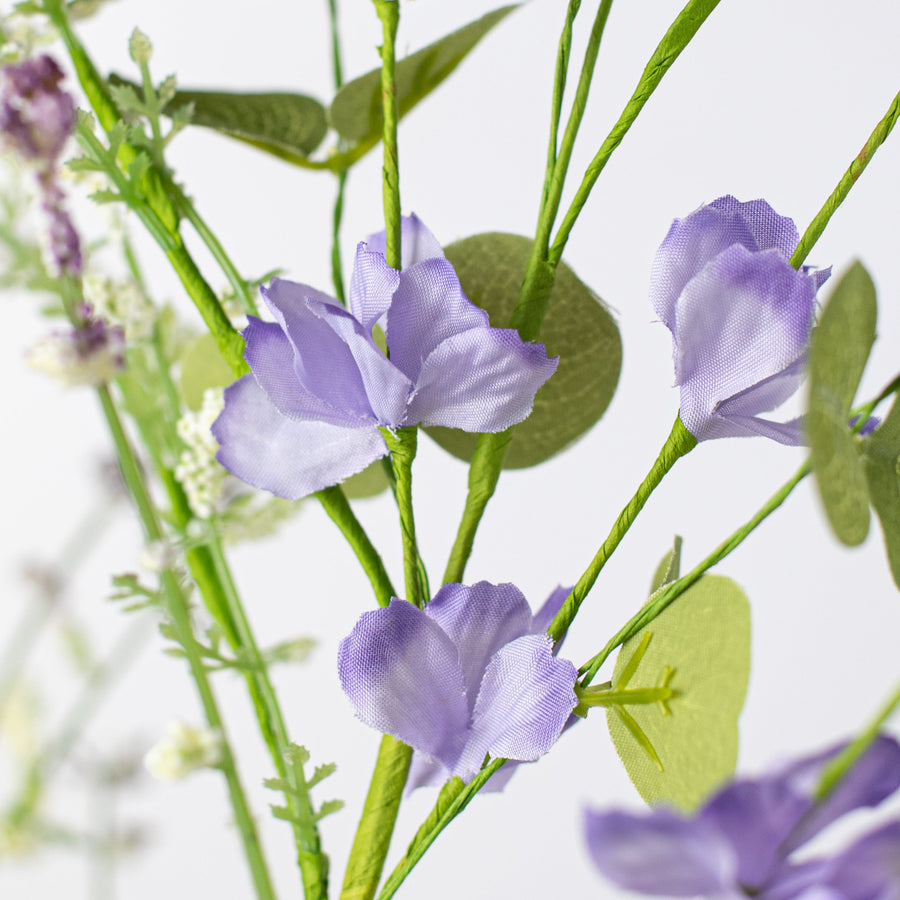31" Fabric Flower Eucalyptus Spray: Lavender Lifestyle Photo